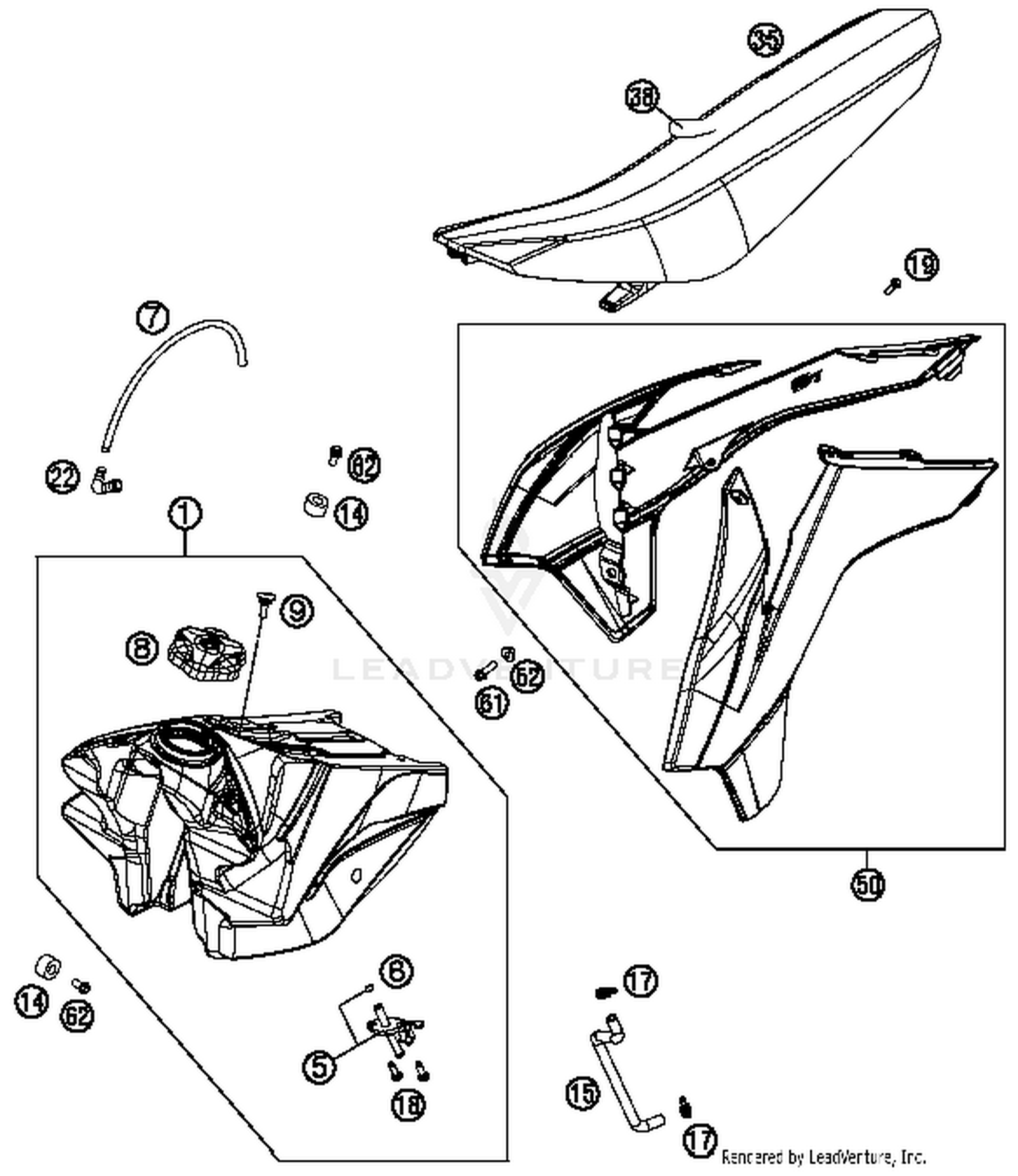 Tank, Seat, Cover