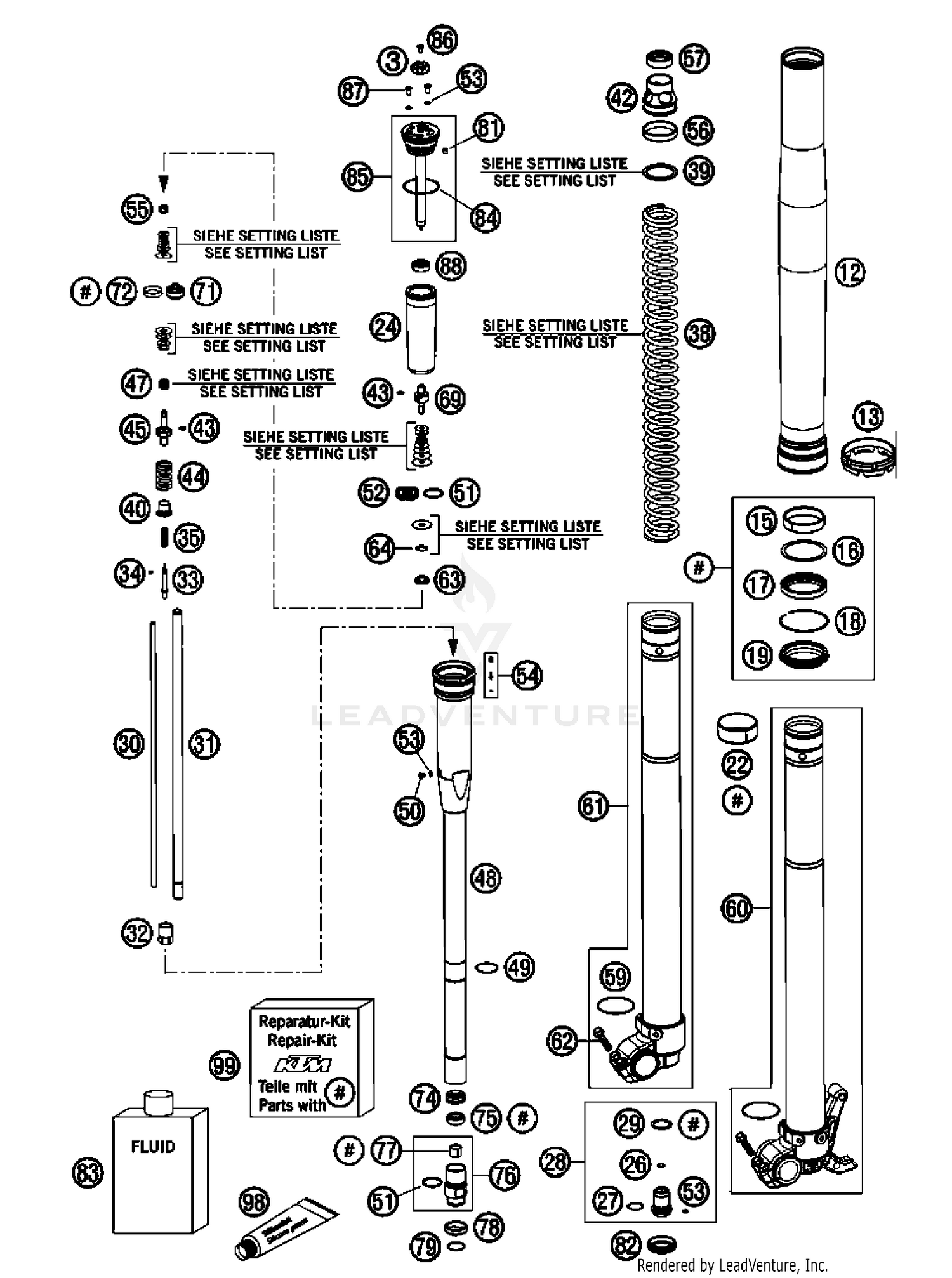Front Fork, Disassembled