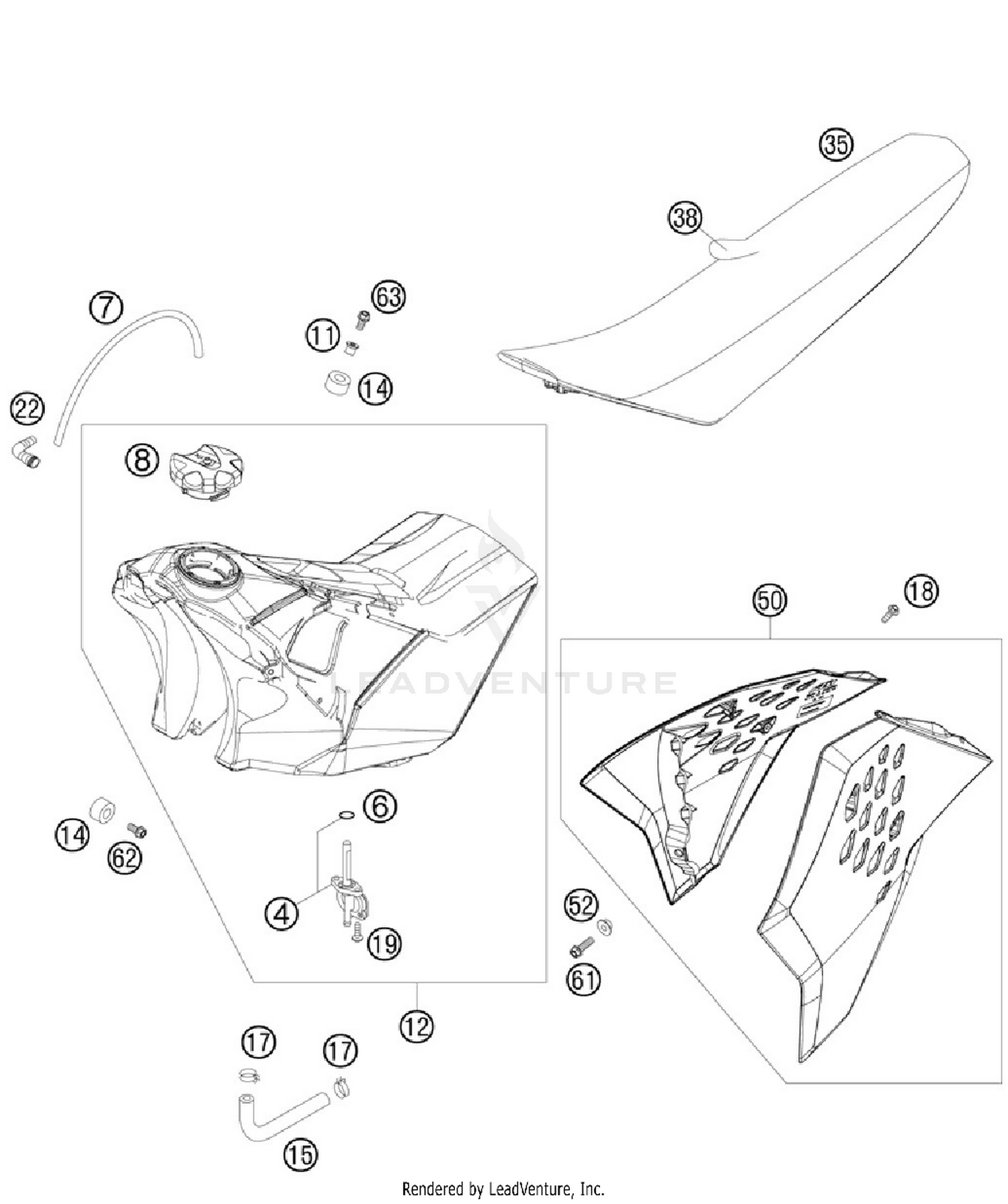 Tank, Seat, Cover