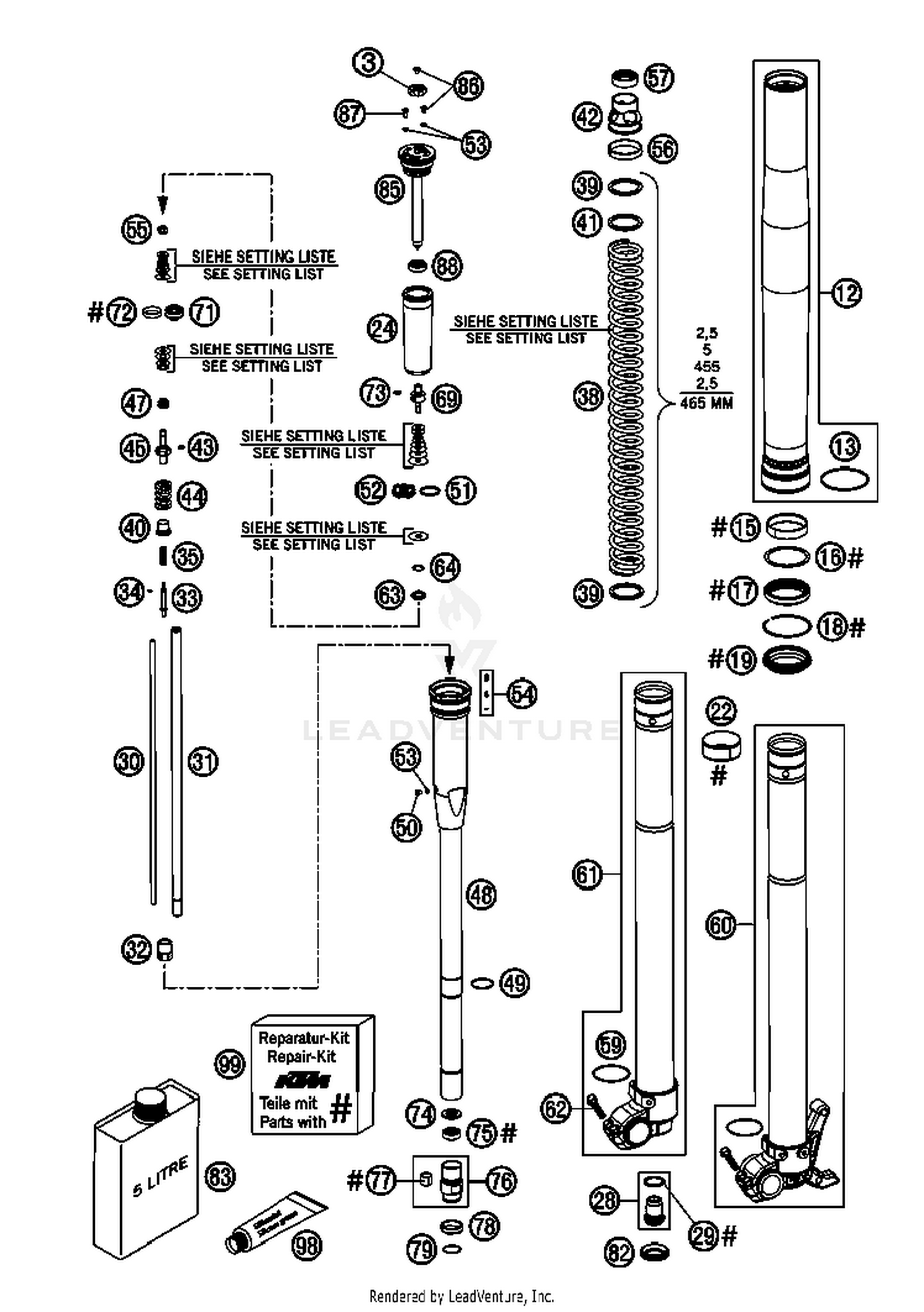 Front Fork, Disassembled