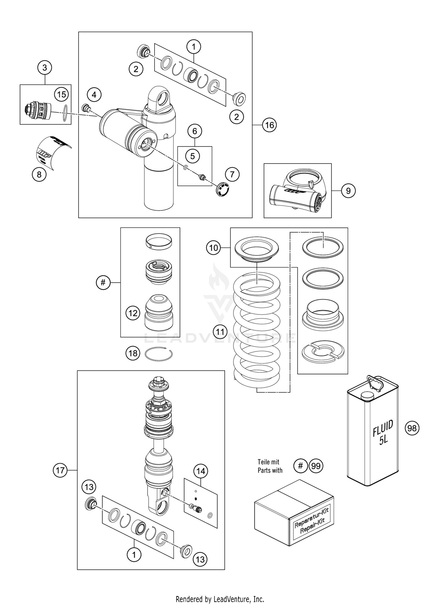 SHOCK ABSORBER DISASSEMBLED