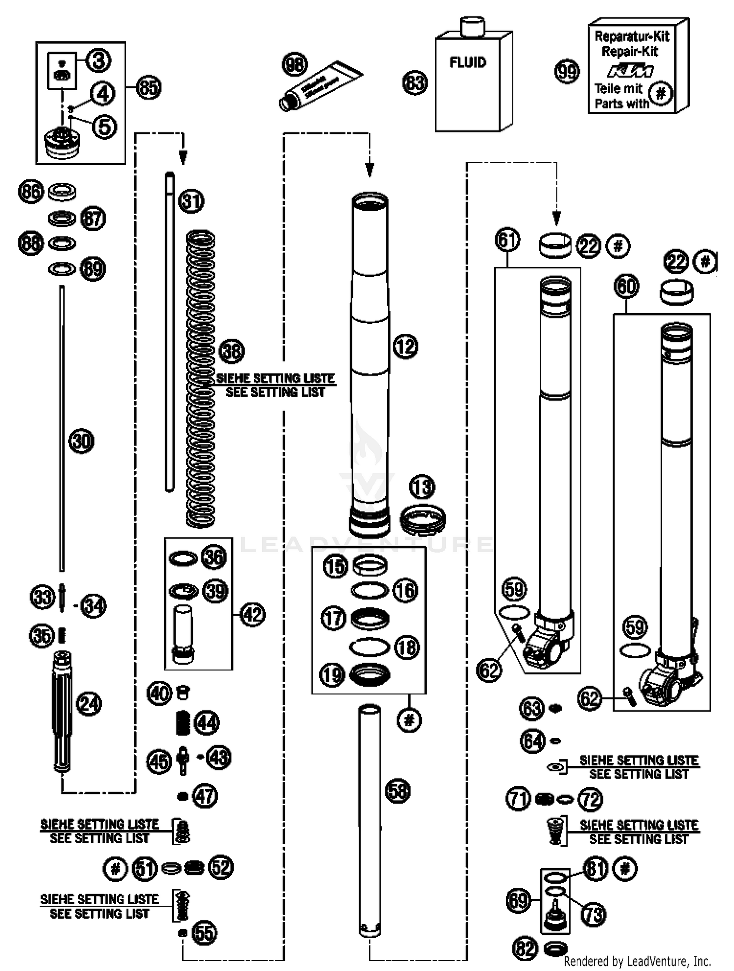 Front Fork, Disassembled