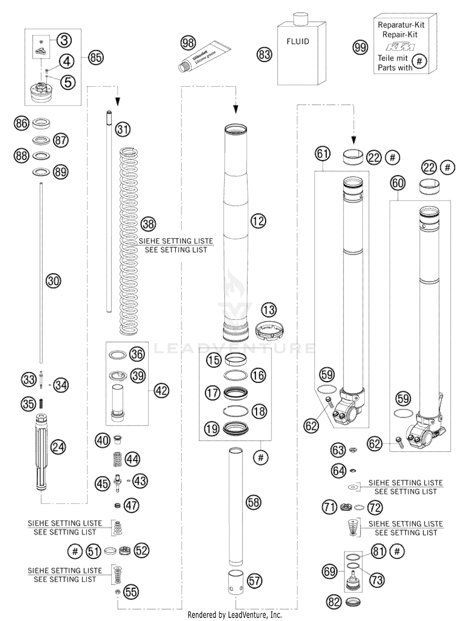 Front Fork, Disassembled