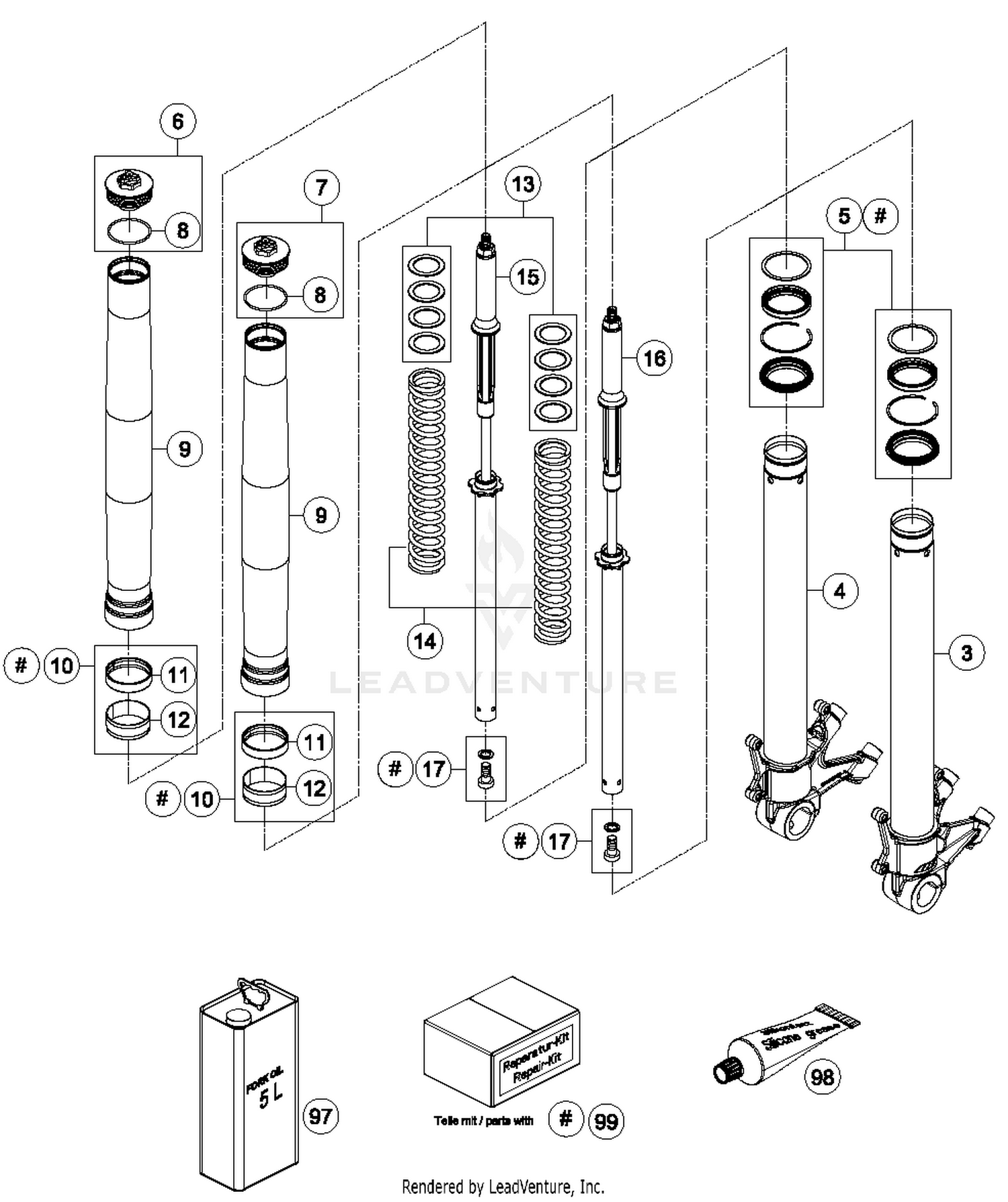 Front Fork Disassembled