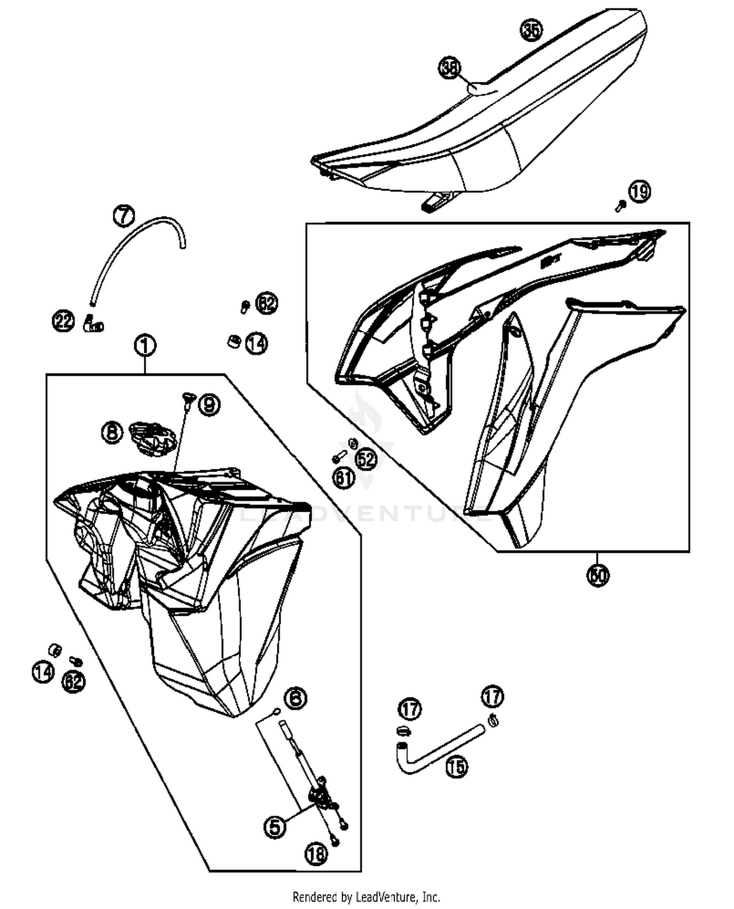 Tank, Seat, Cover