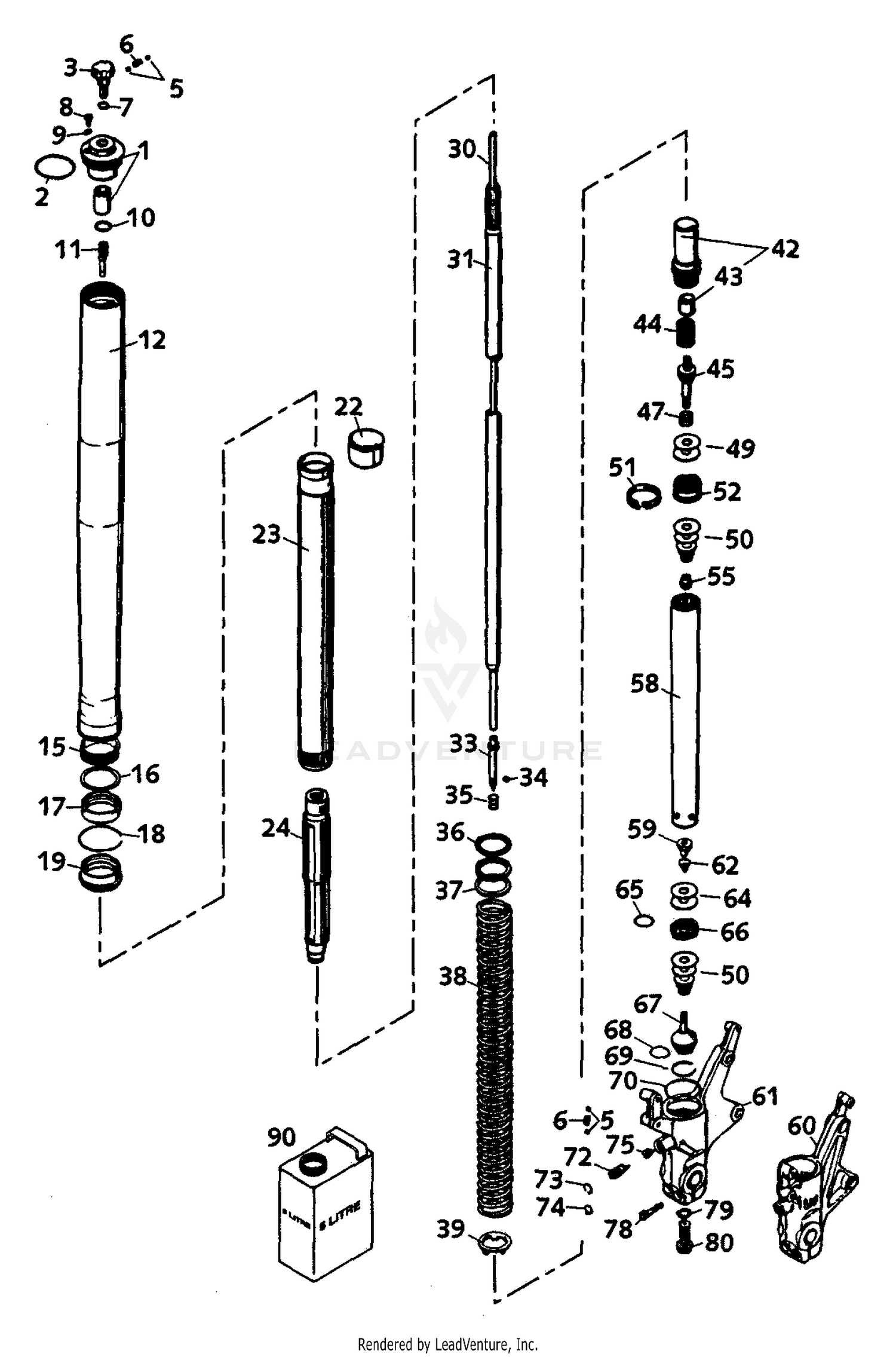 Fork Legs White Power