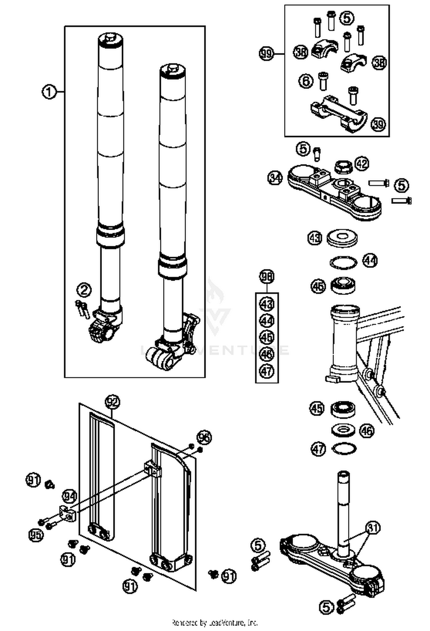 Front Fork, Triple Clamp