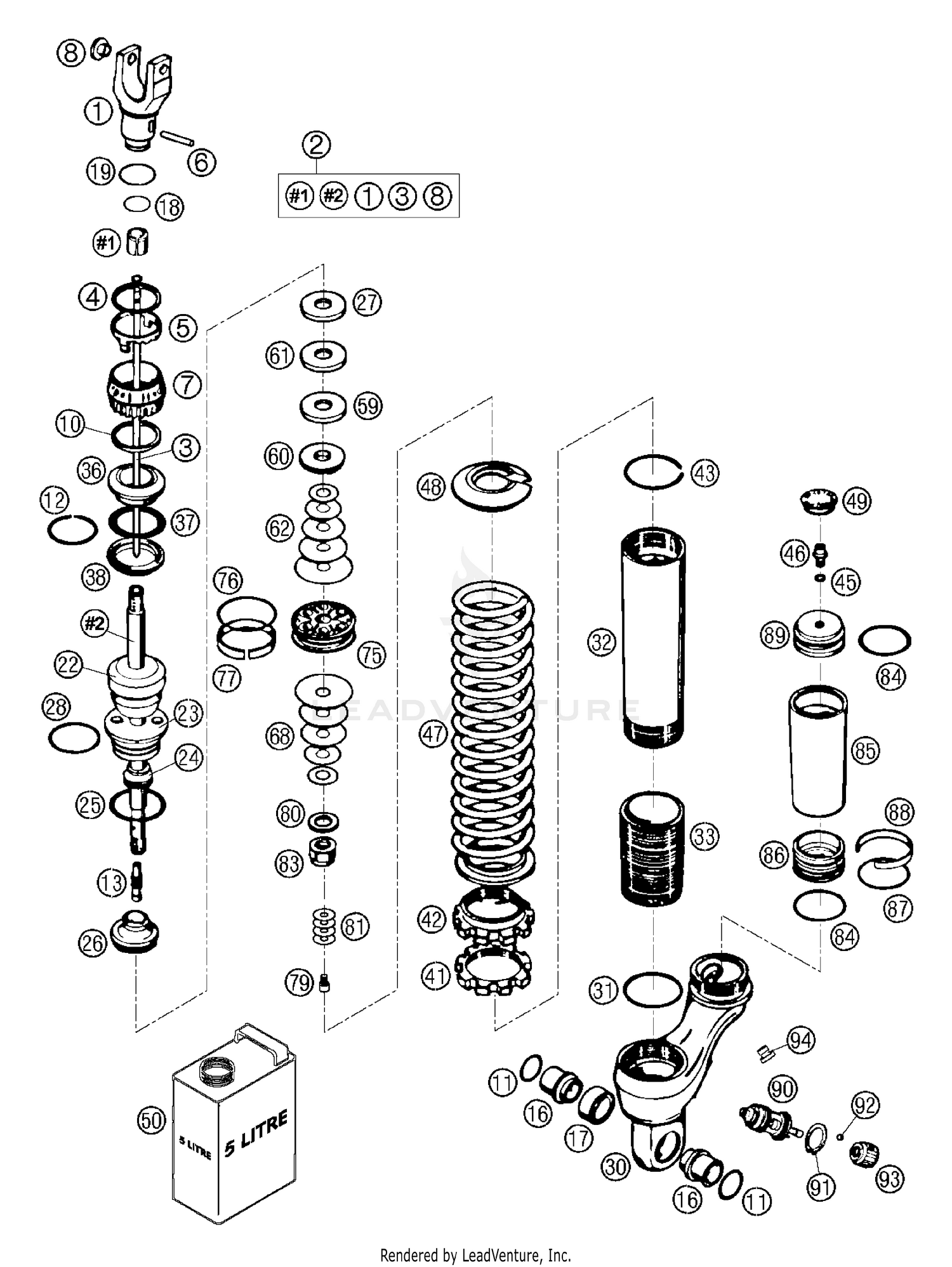 Shock Absorber WP Disassembled