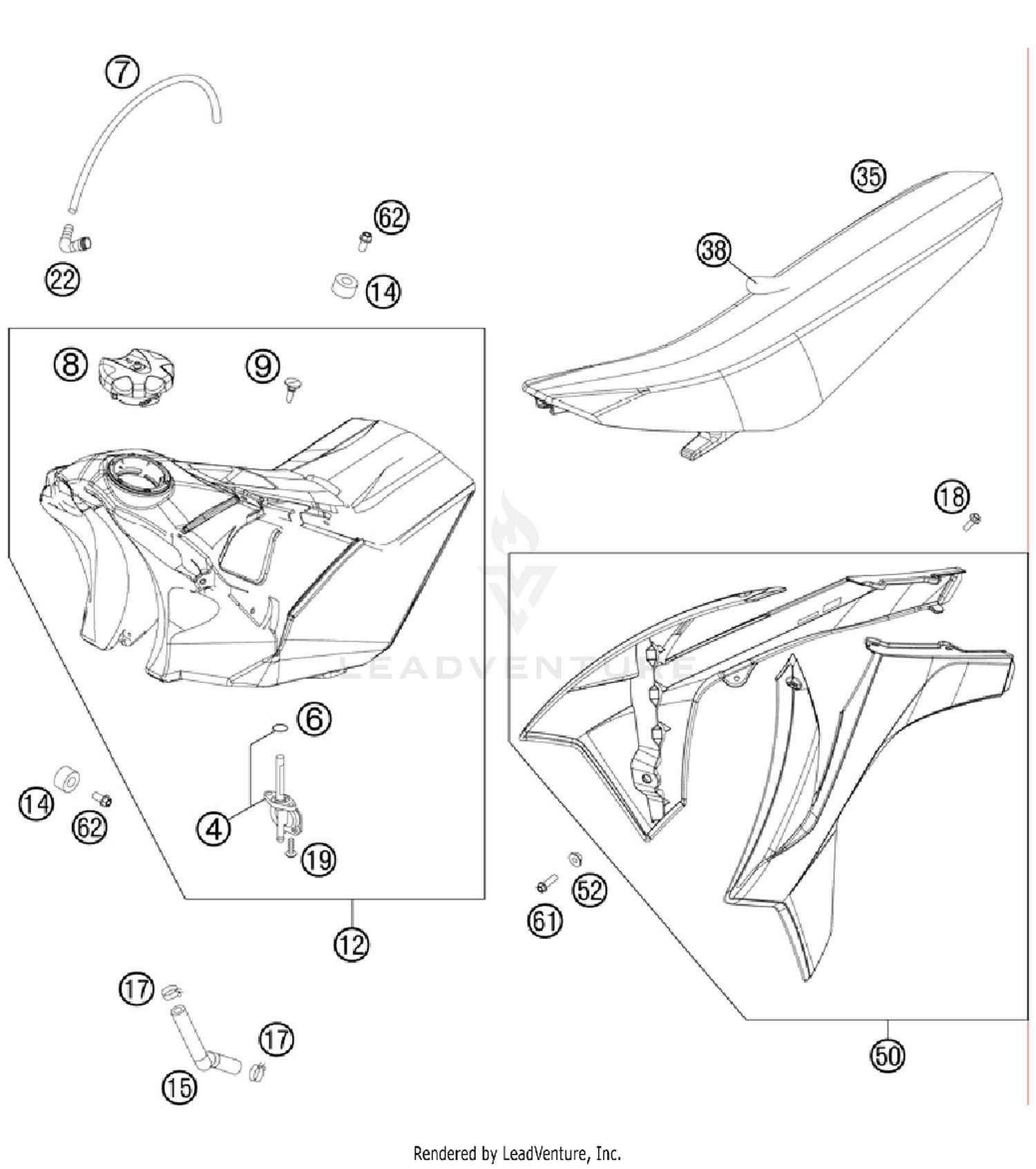 Tank, Seat, Cover