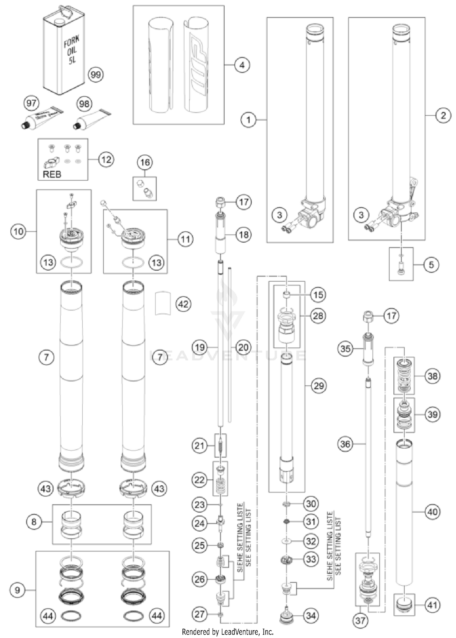 FRONT FORK DISASSEMBLED