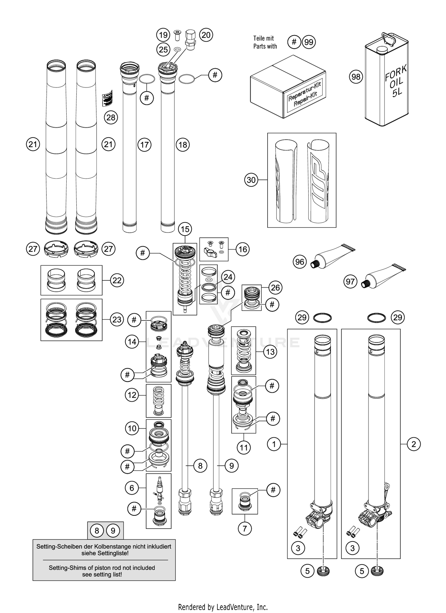 FRONT FORK DISASSEMBLED
