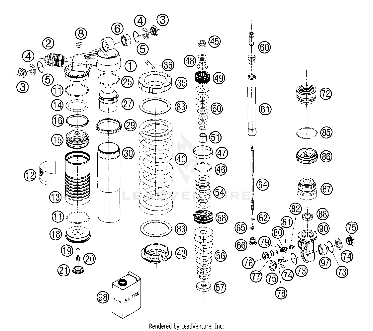 Shock Absorber WP Disassembled