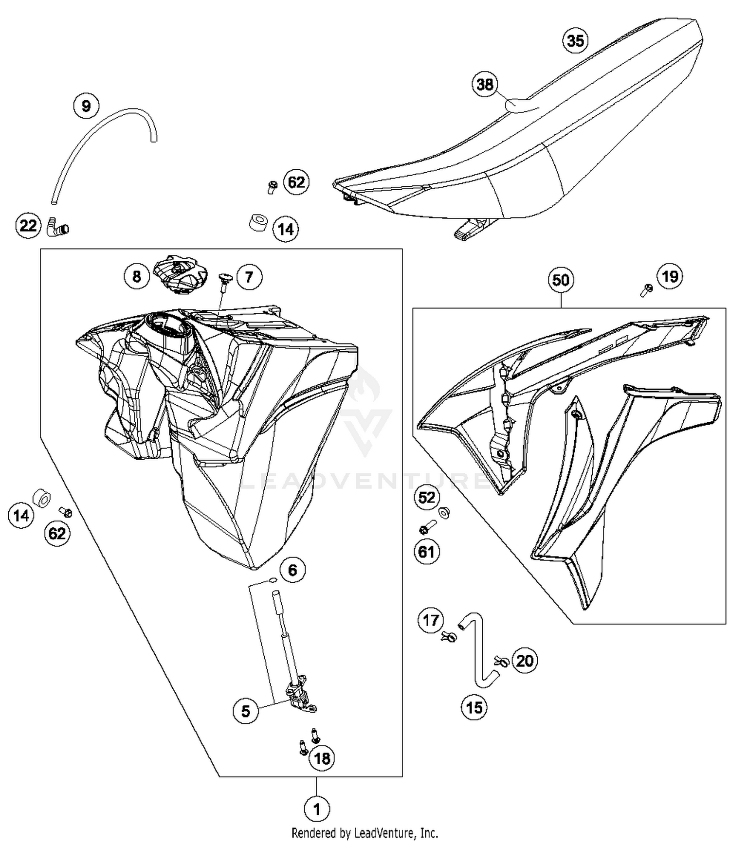 Tank, Seat, Cover