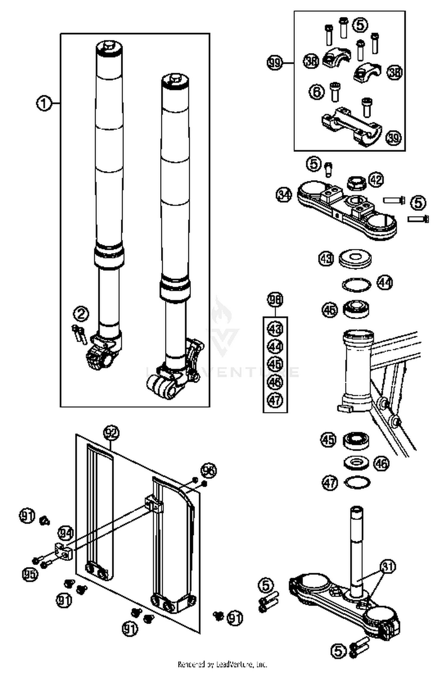 Front Fork, Triple Clamp