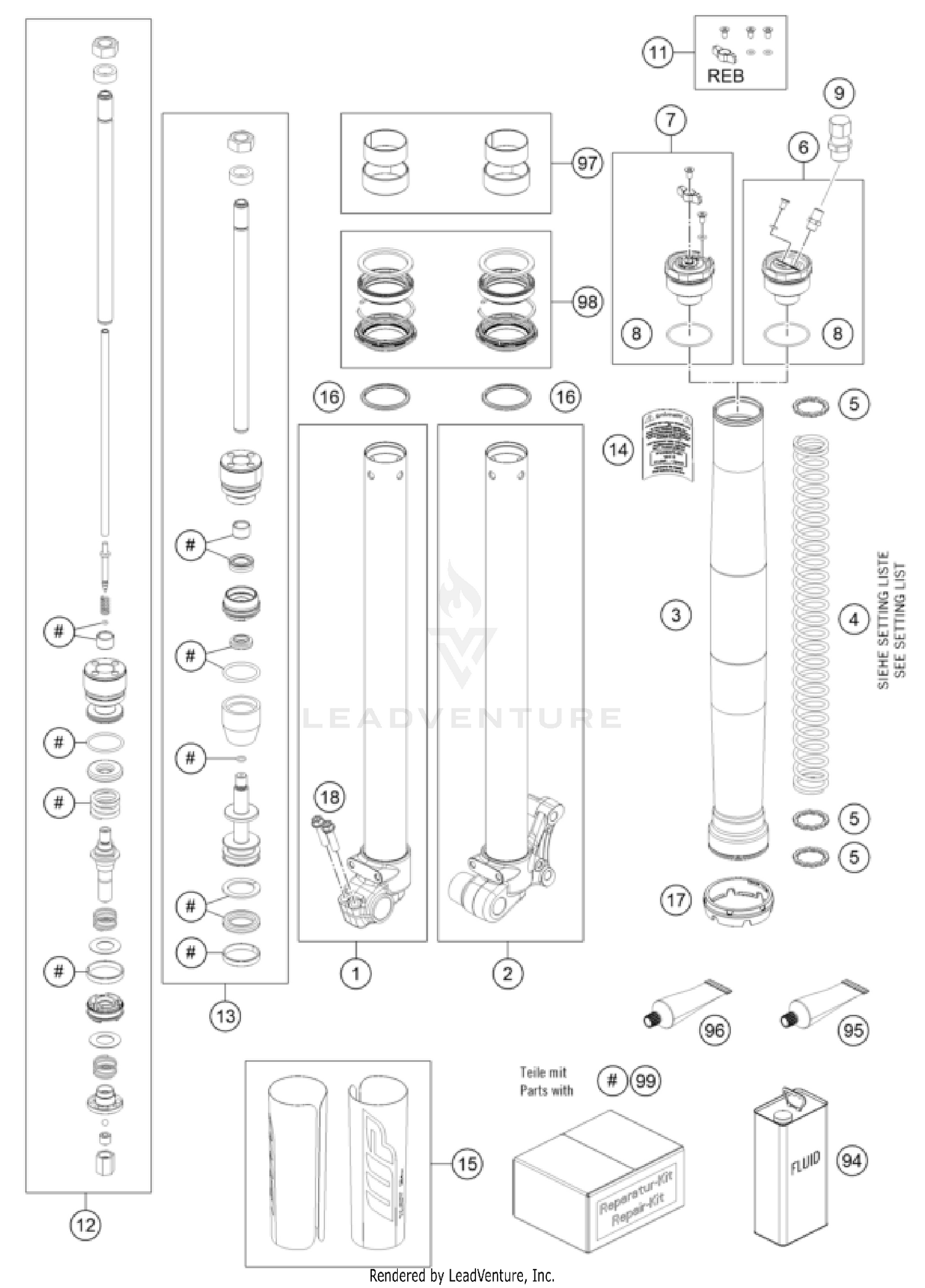 FRONT FORK DISASSEMBLED