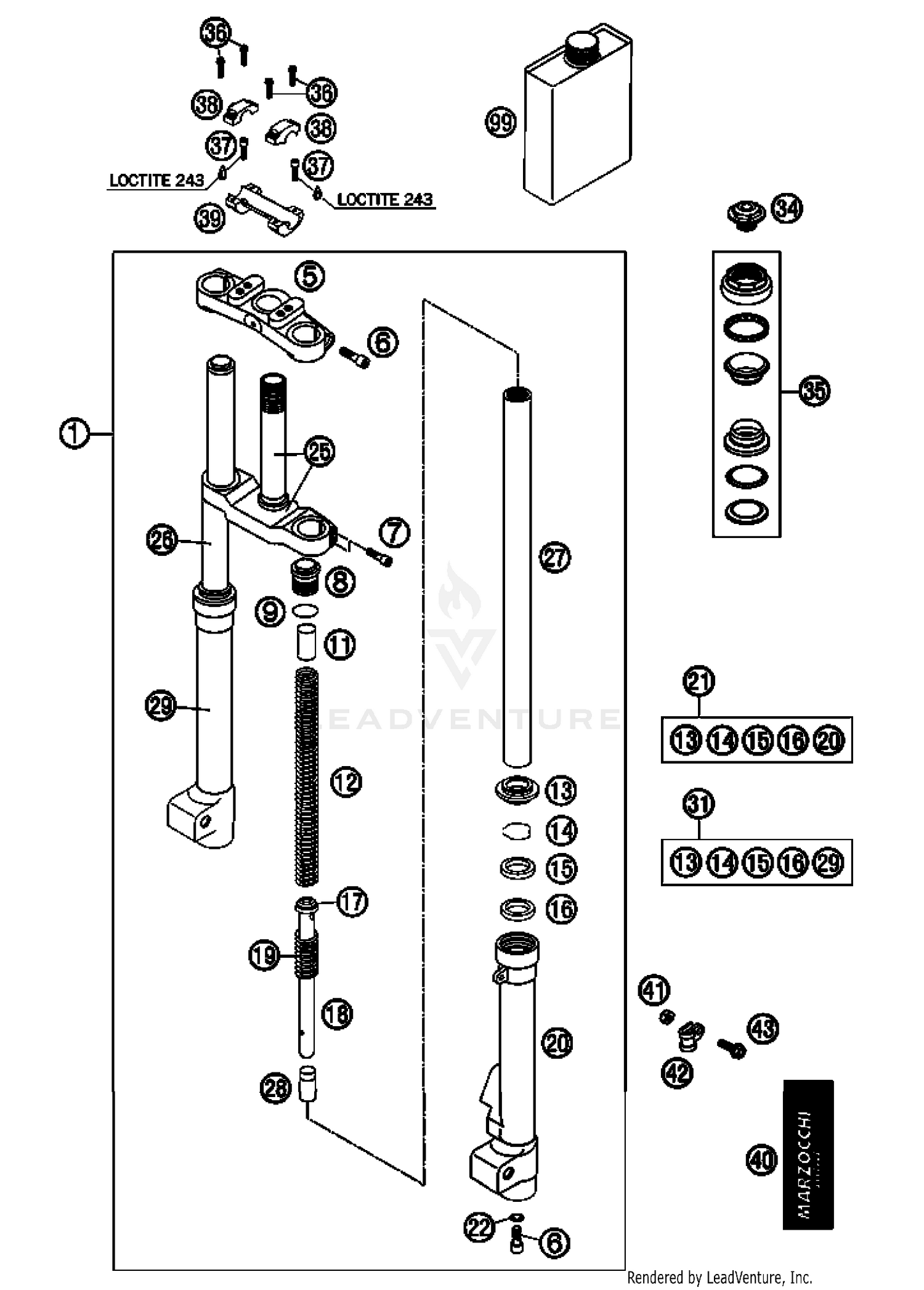 Front Fork, Disassembled