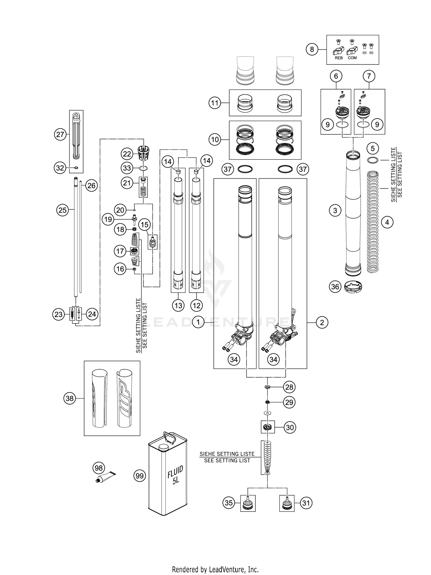 FRONT FORK DISASSEMBLED