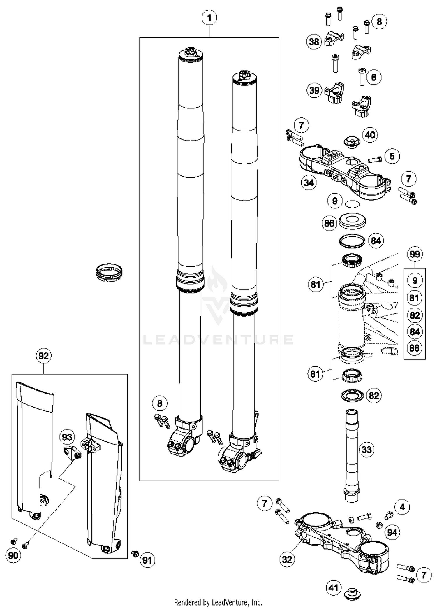 Front Fork, Triple Clamp