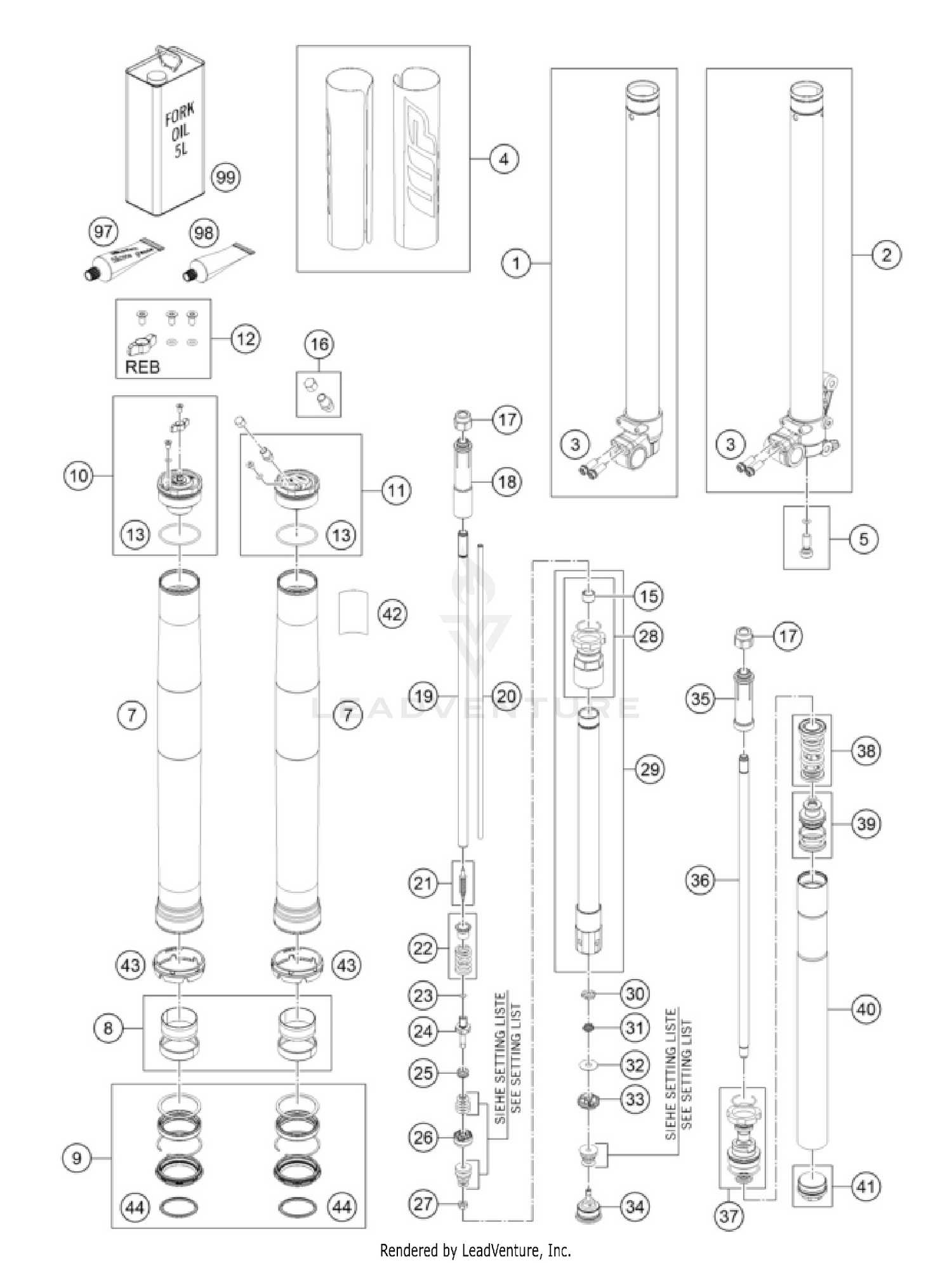 FRONT FORK DISASSEMBLED