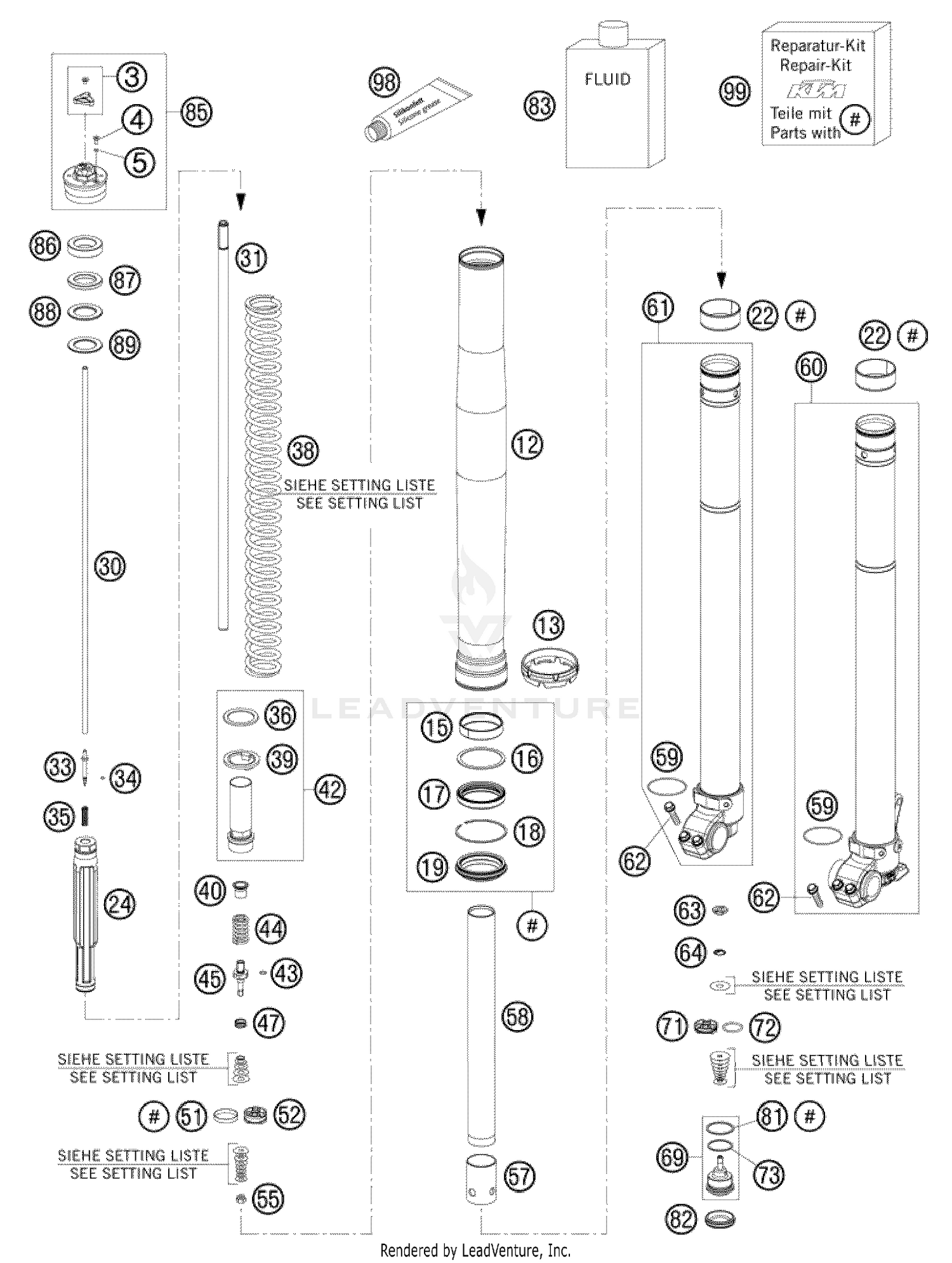 Front Fork, Disassembled
