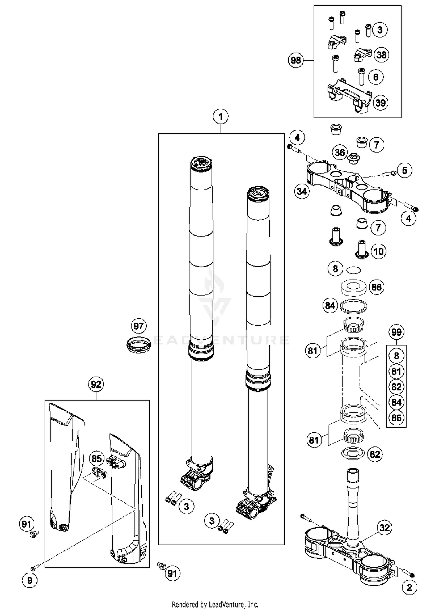 Front Fork, Triple Clamp