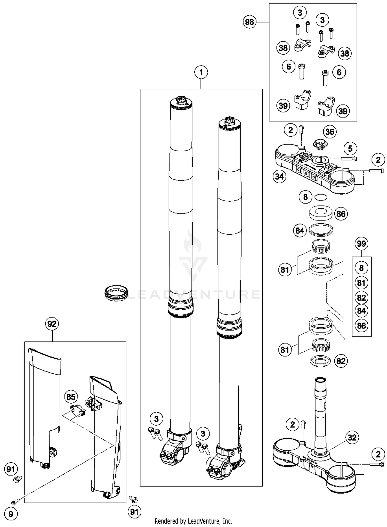 Front Fork, Triple Clamp