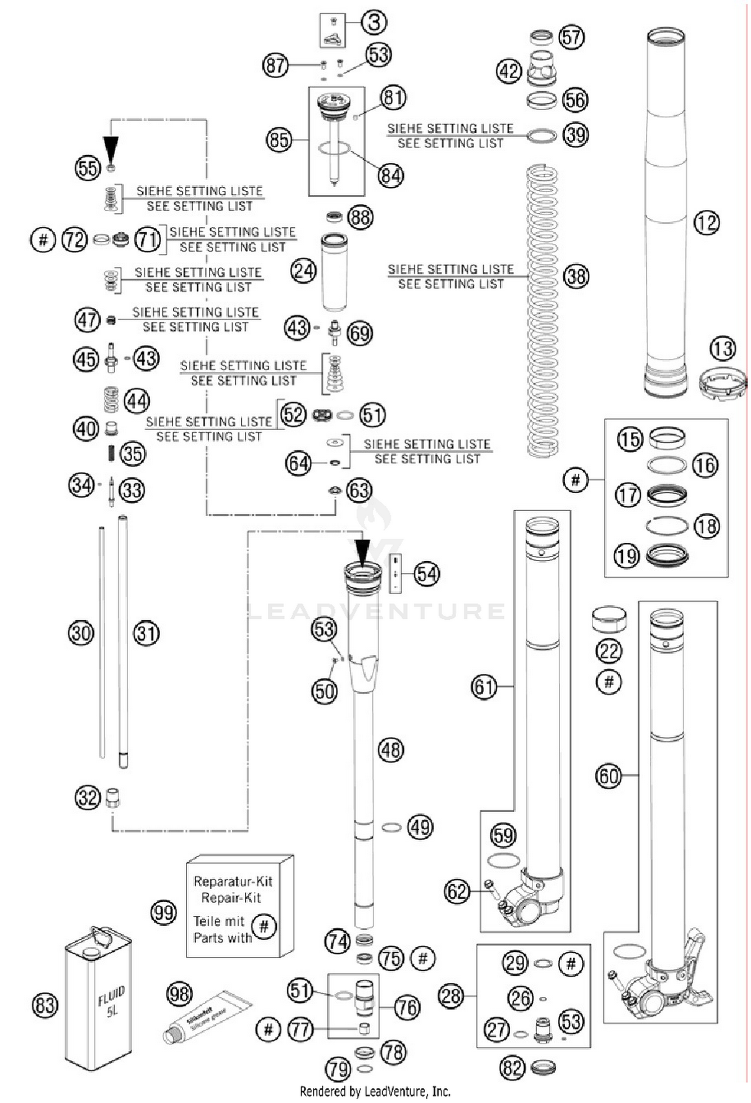 Front Fork, Disassembled
