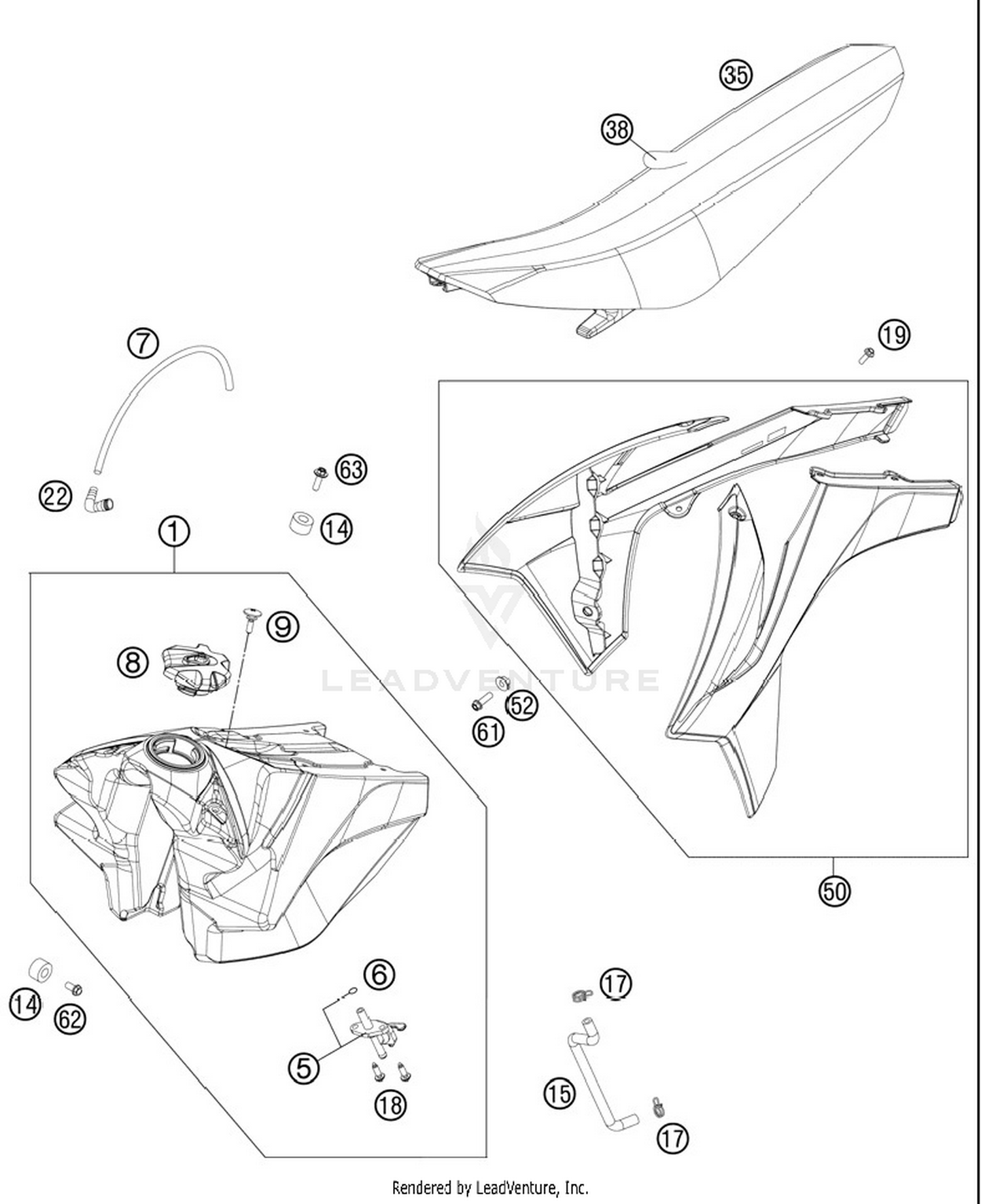 Tank, Seat, Cover