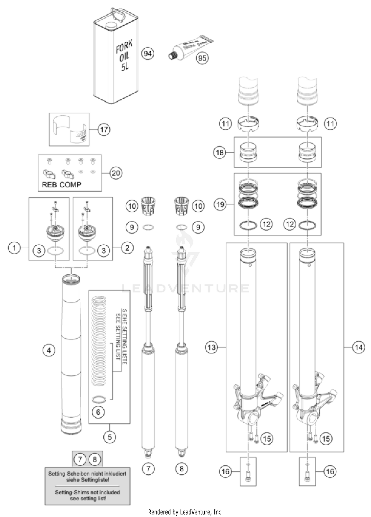 FRONT FORK DISASSEMBLED