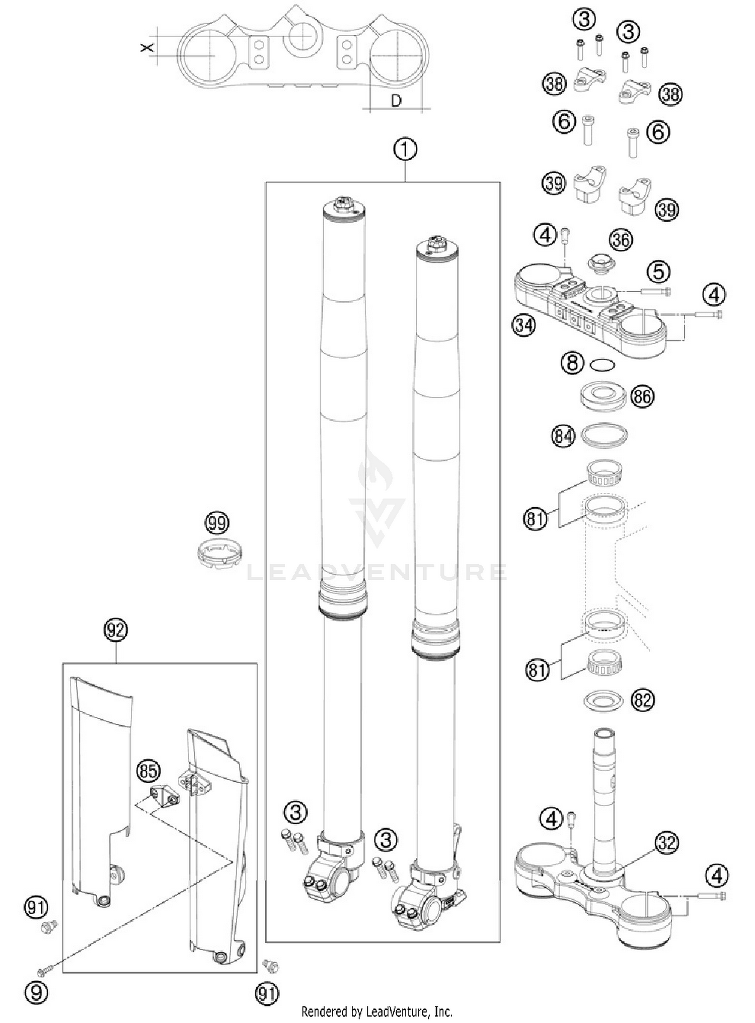 Front Fork, Triple Clamp
