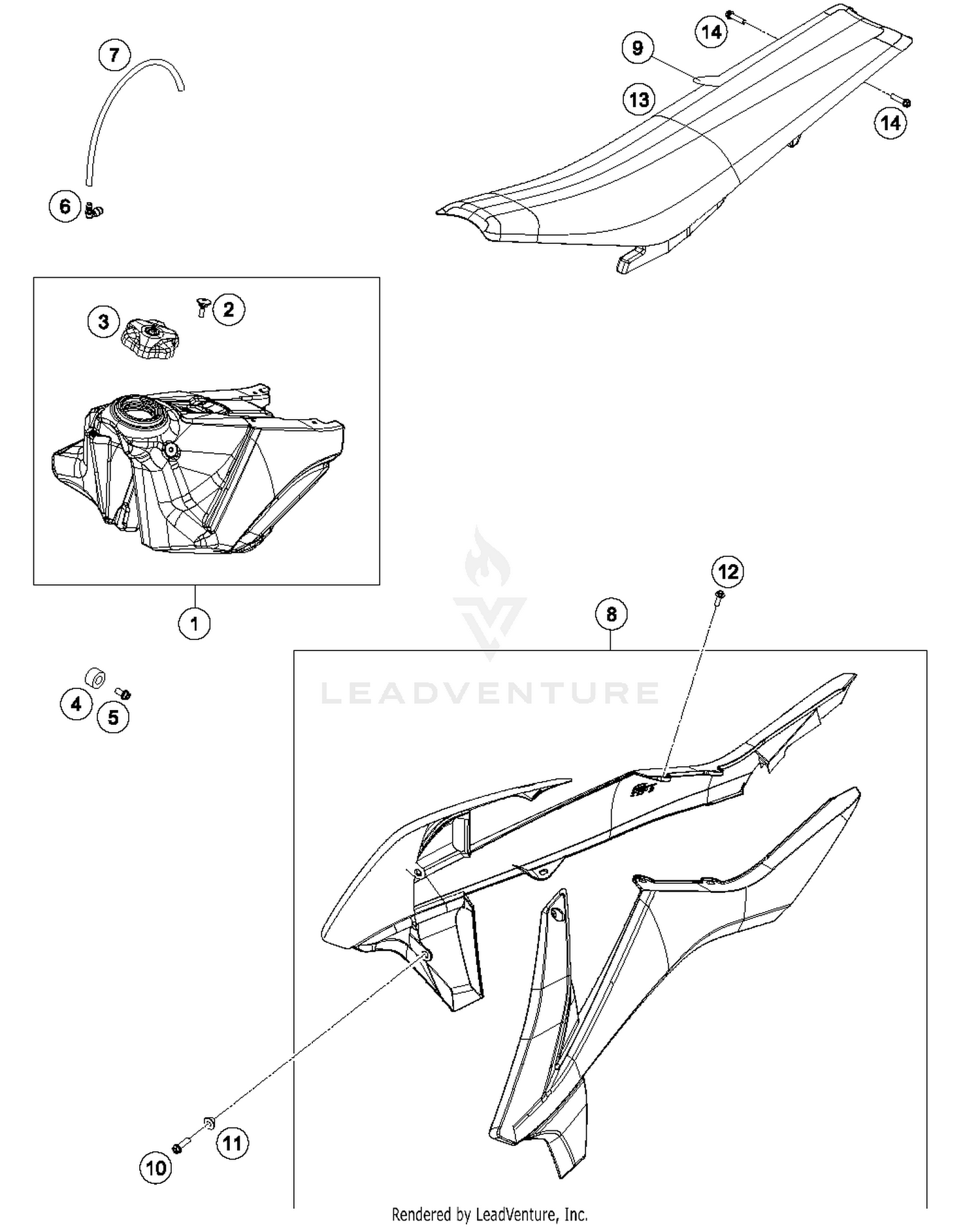 Tank, Seat, Cover