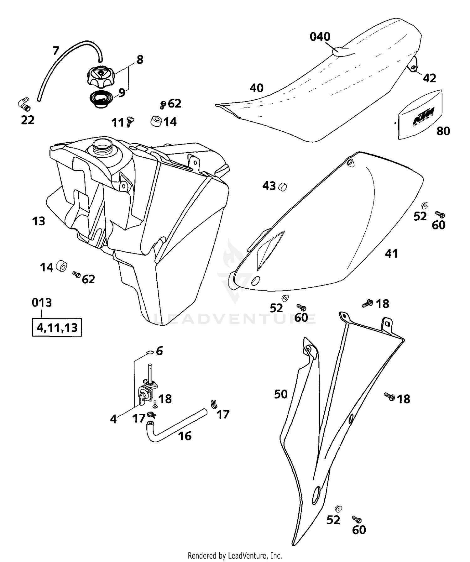 Tank, Seat, Covers SX