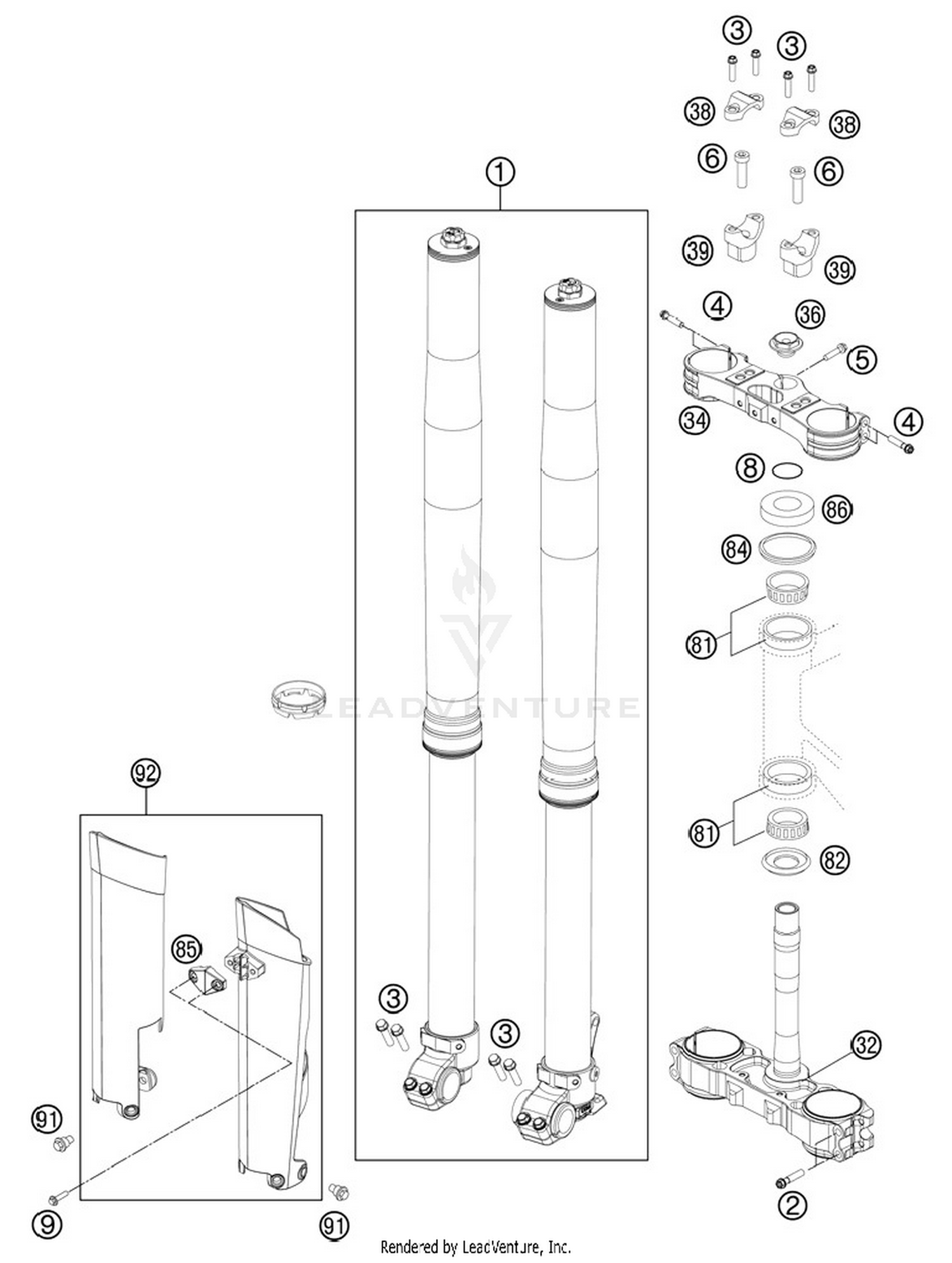 Front Fork, Triple Clamp