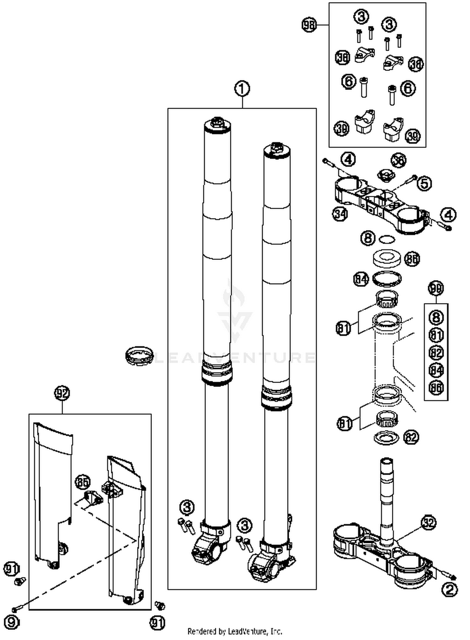 Front Fork, Triple Clamp