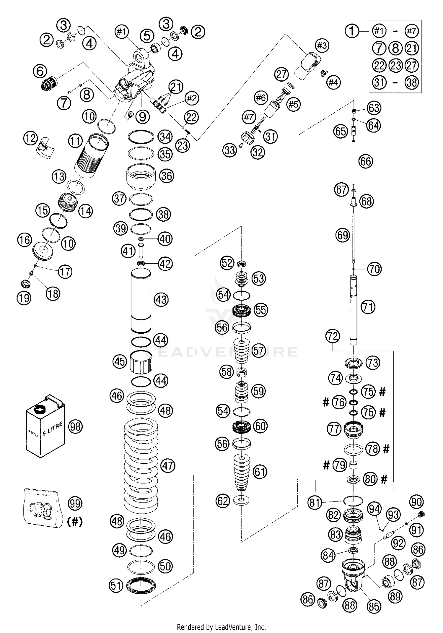 Shock Absorber WP Disassembled