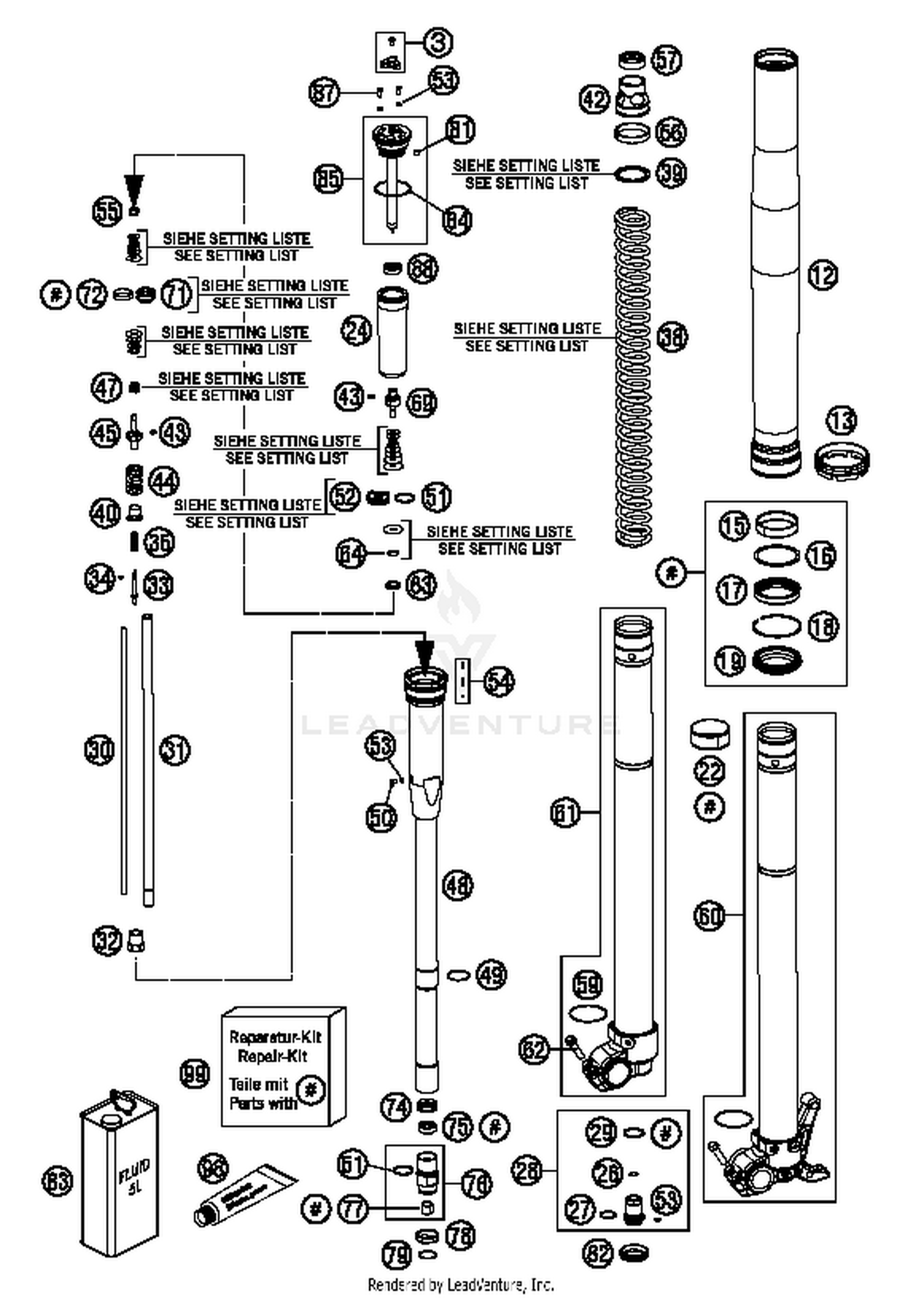 Front Fork, Disassembled