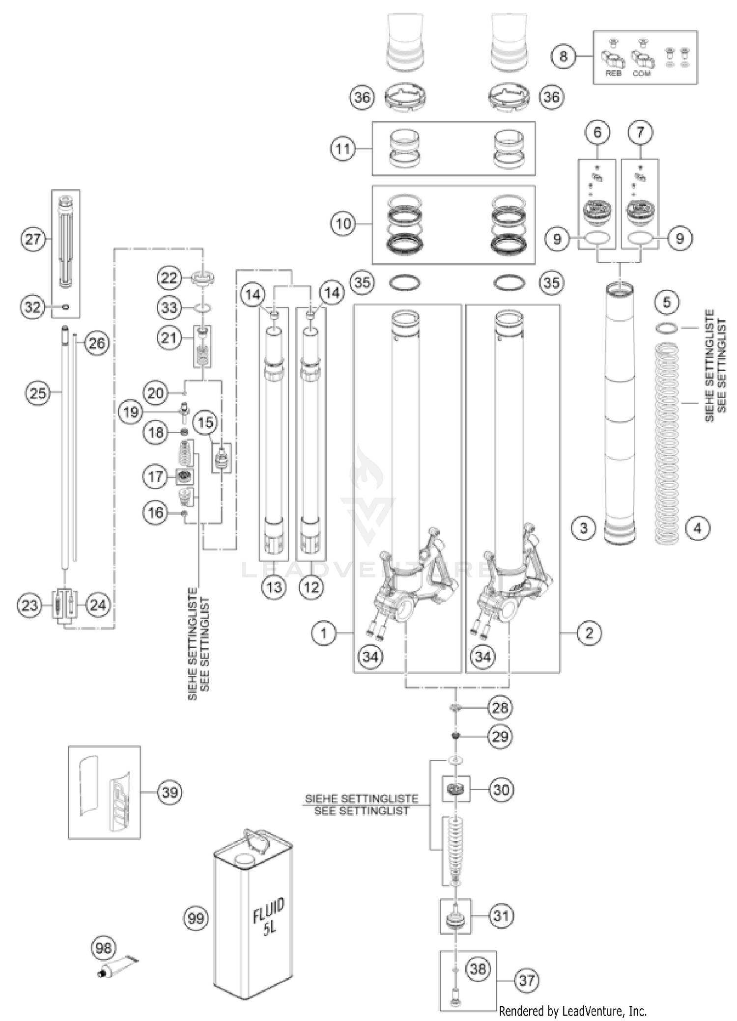 FRONT FORK DISASSEMBLED
