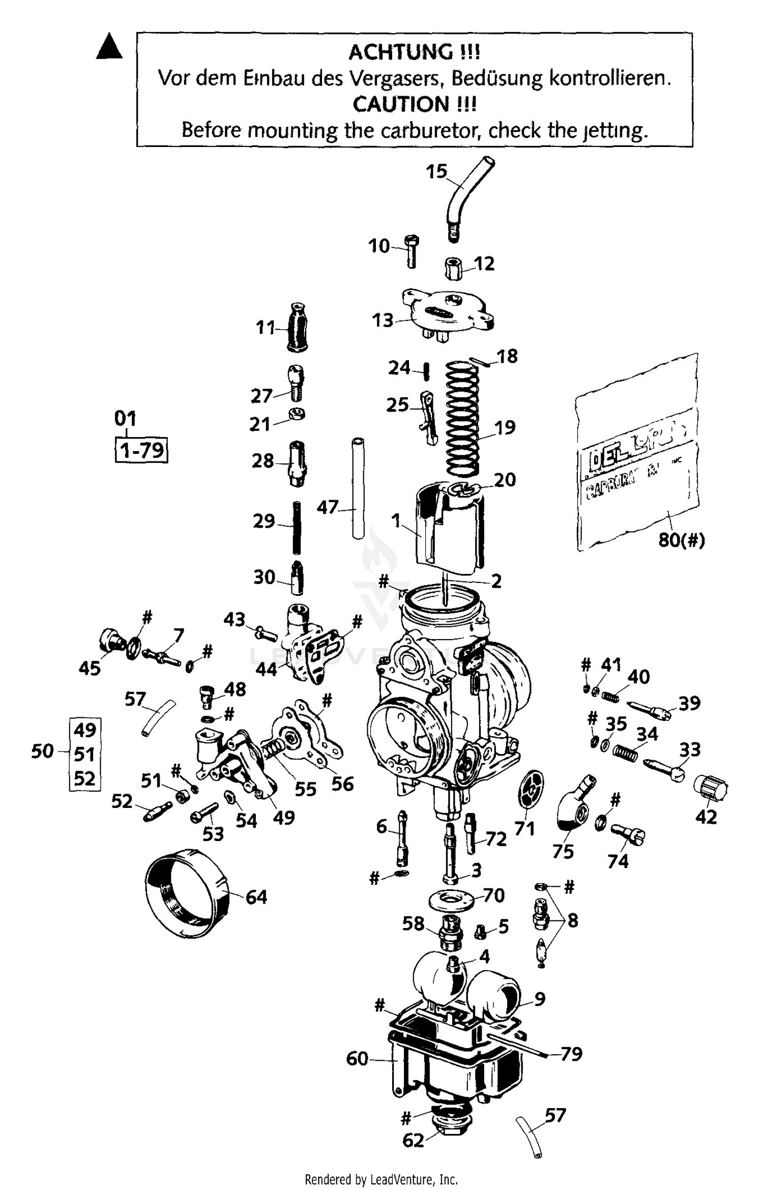 Carburetor PHM 38 ND