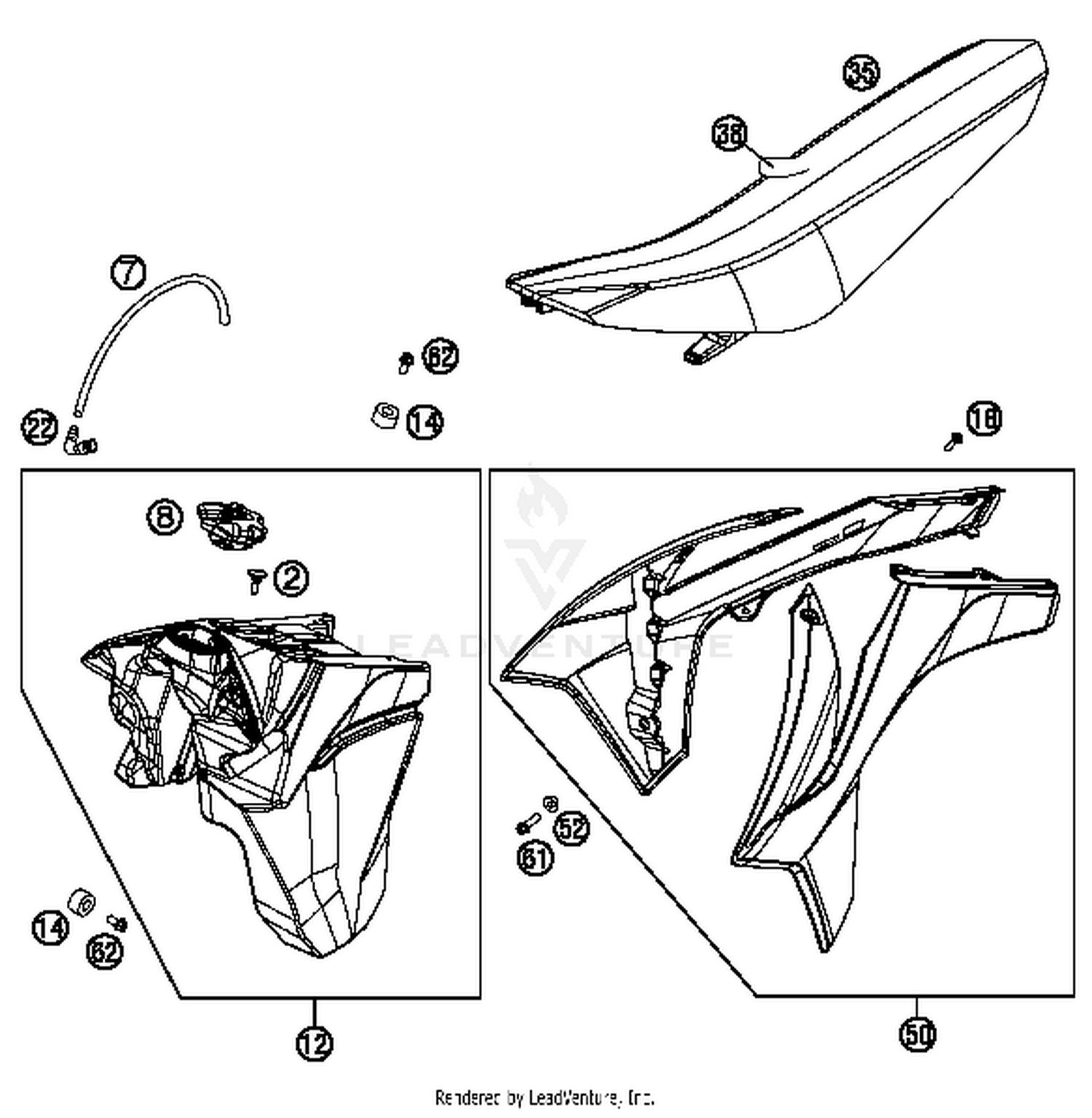 Tank, Seat, Cover