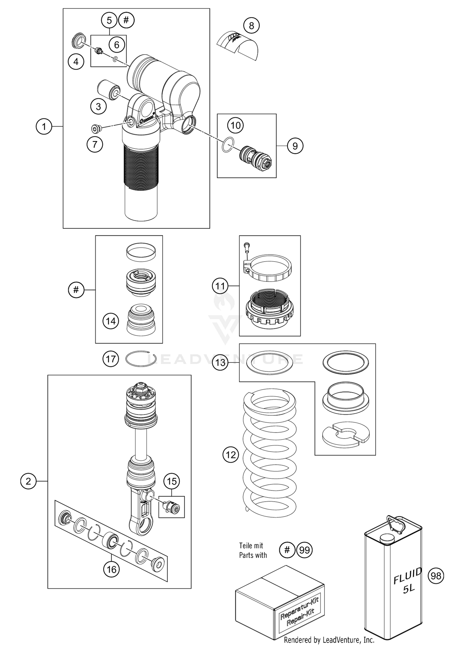 SHOCK ABSORBER DISASSEMBLED