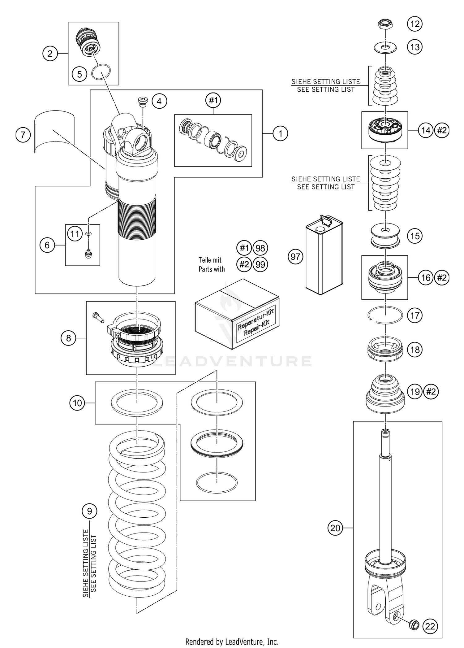 SHOCK ABSORBER DISASSEMBLED