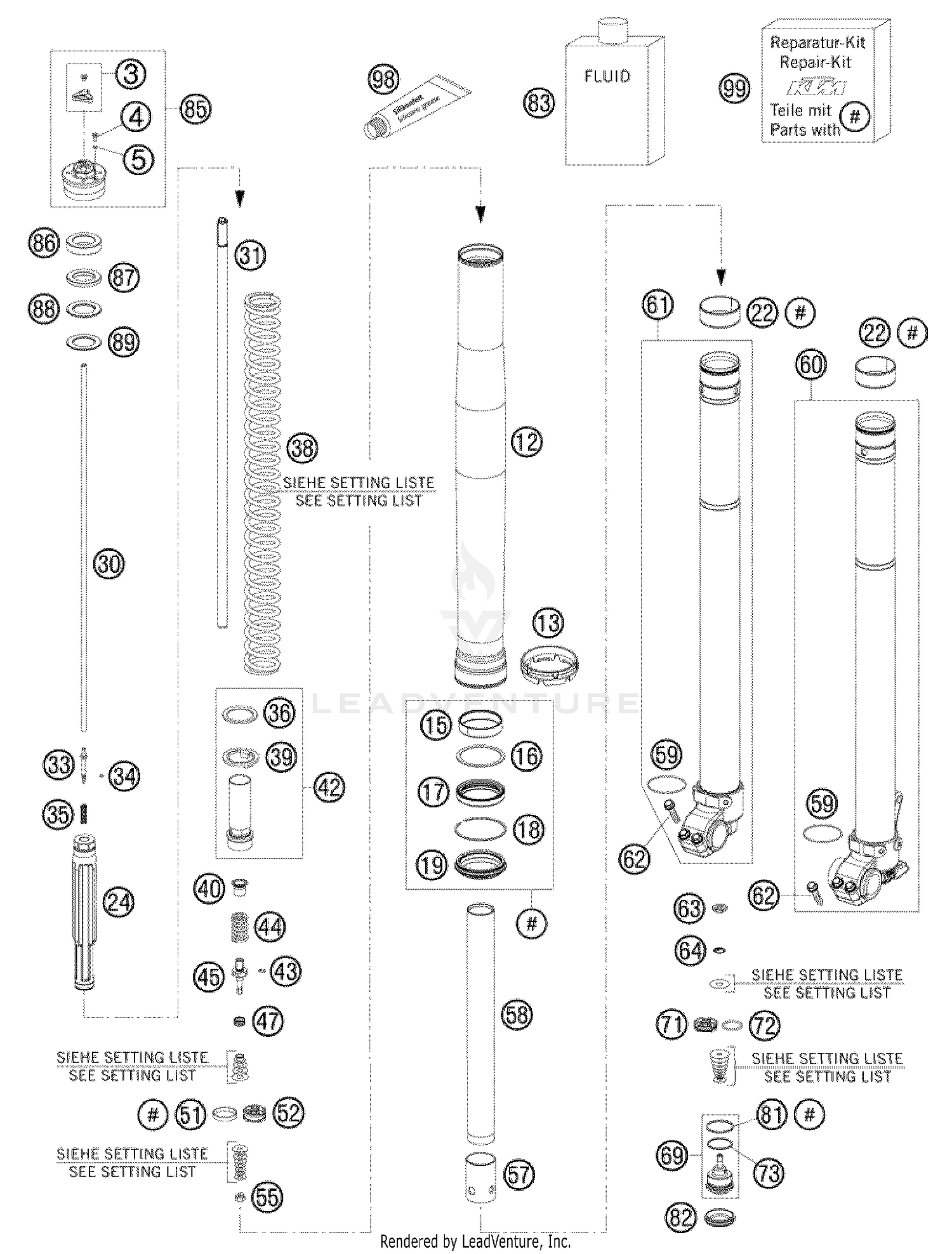 Front Fork, Disassembled