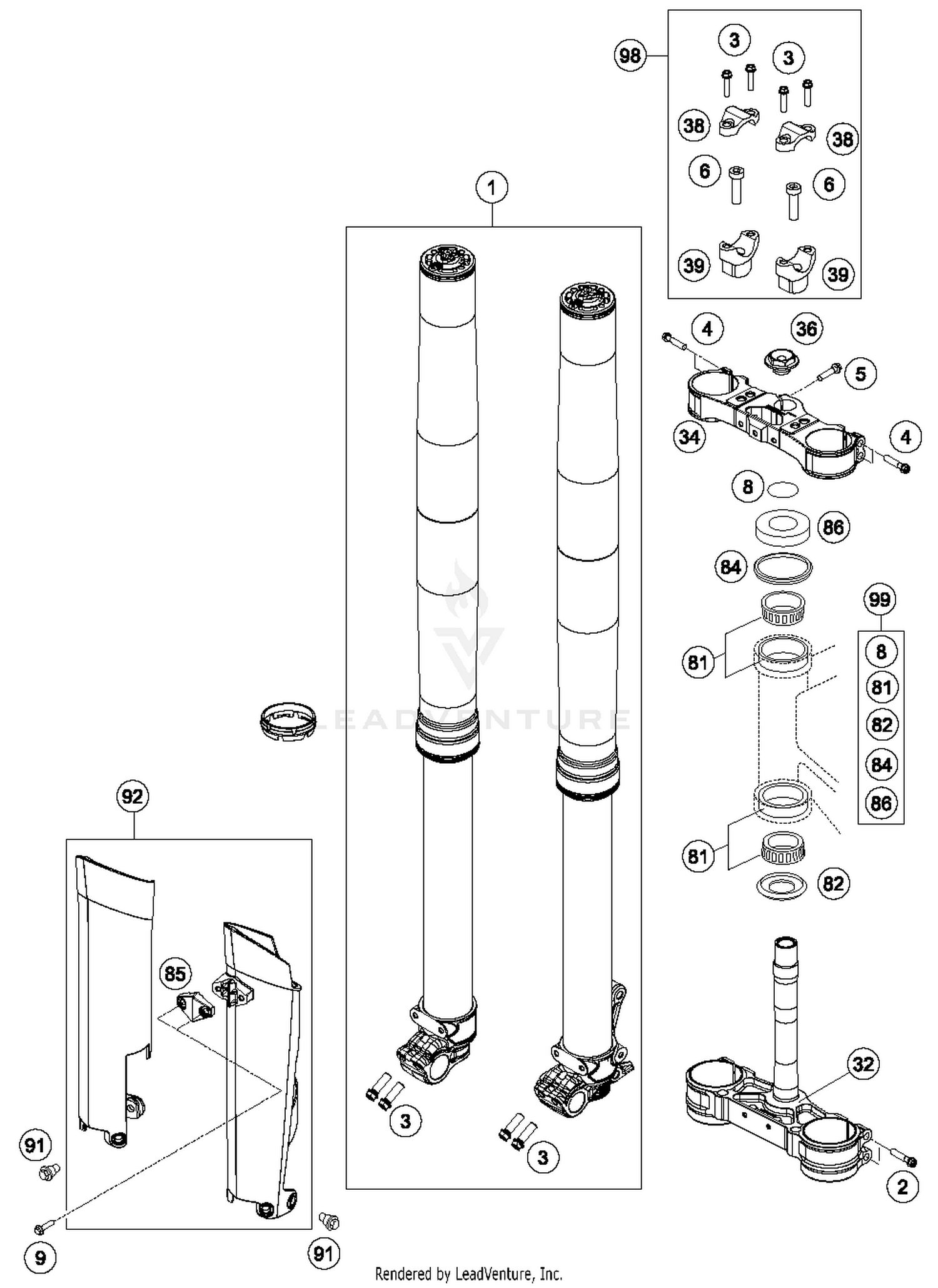 Front Fork, Triple Clamp