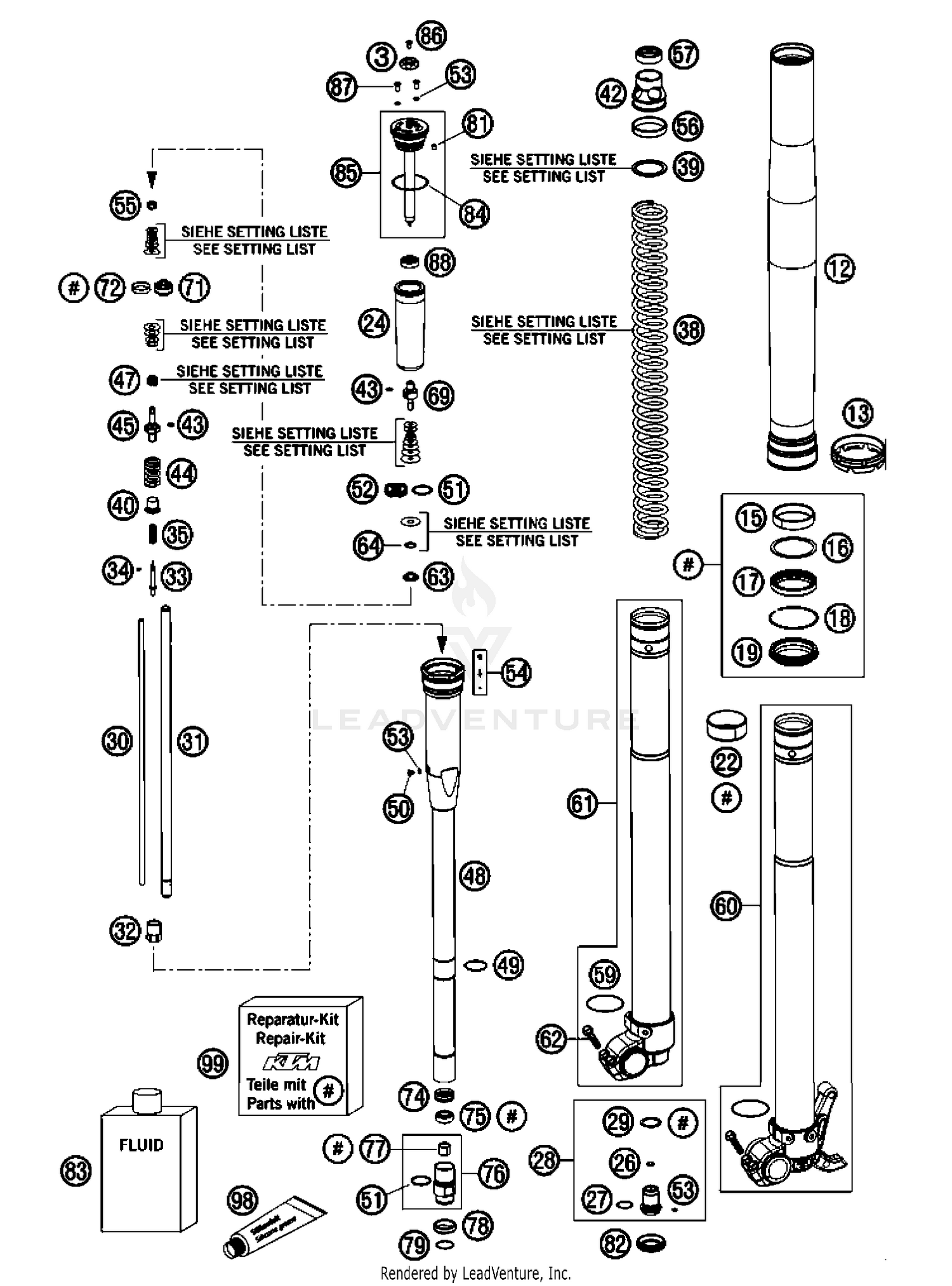 Front Fork, Disassembled