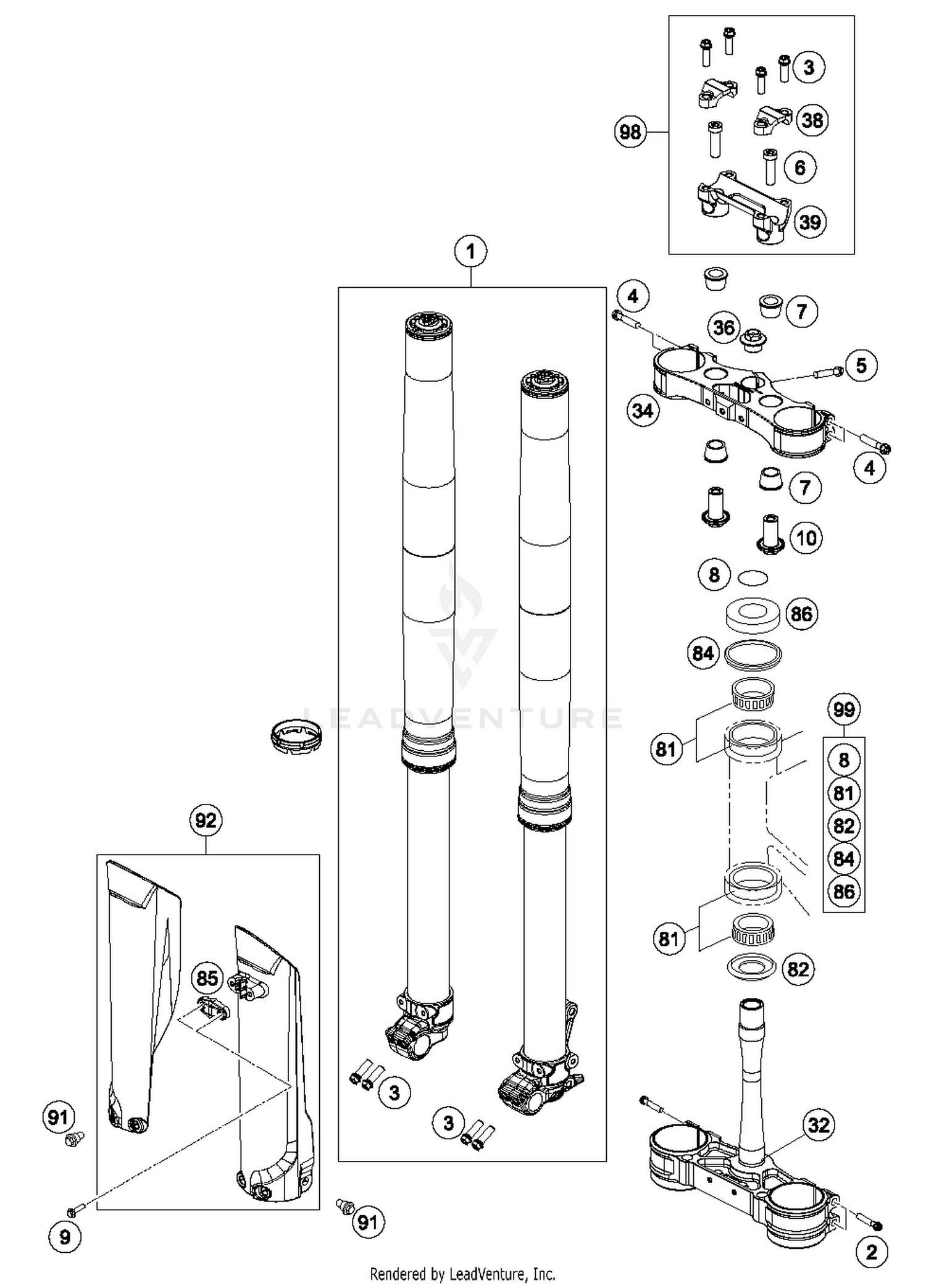 Front Fork, Triple Clamp