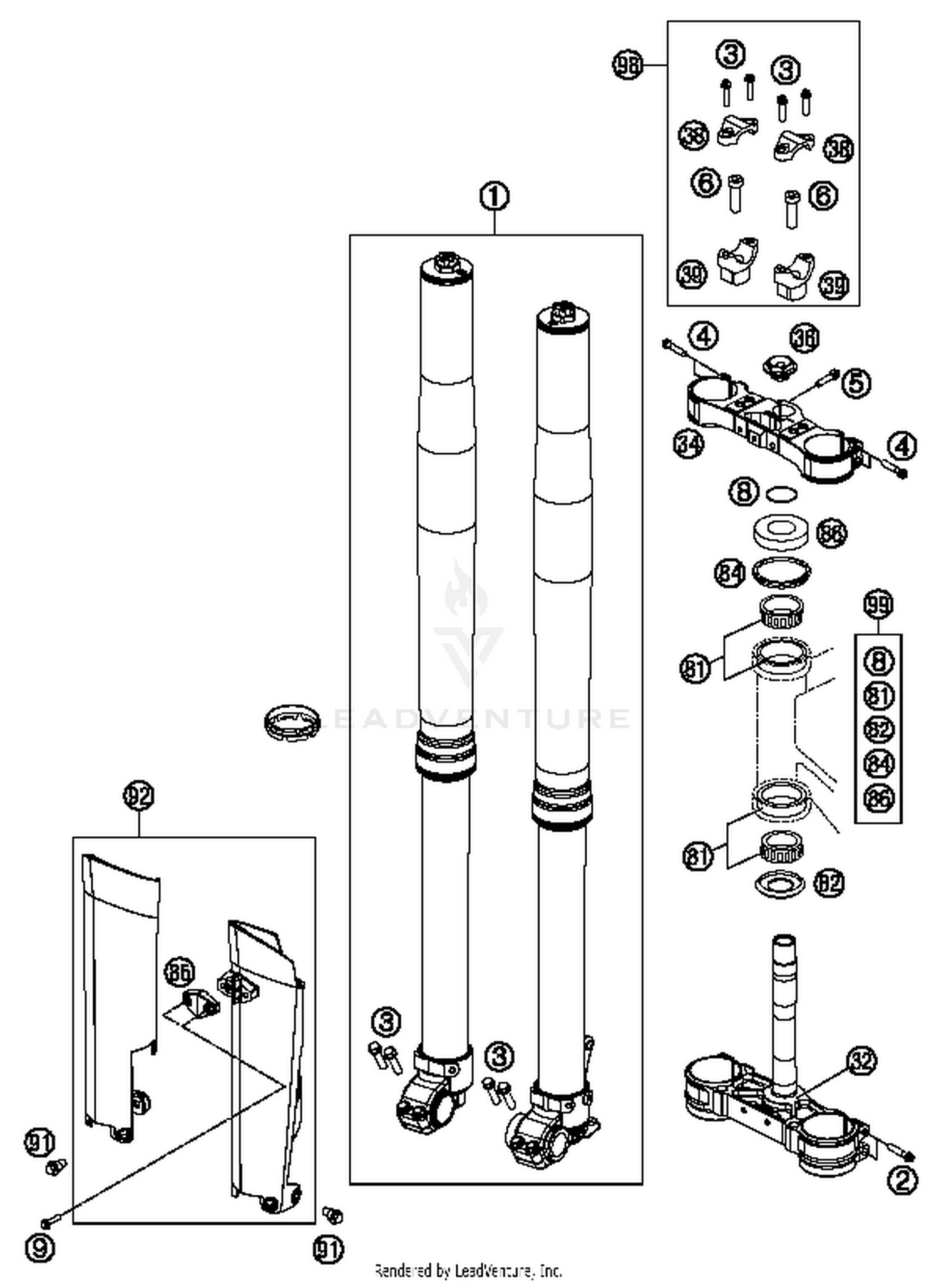 Front Fork, Triple Clamp