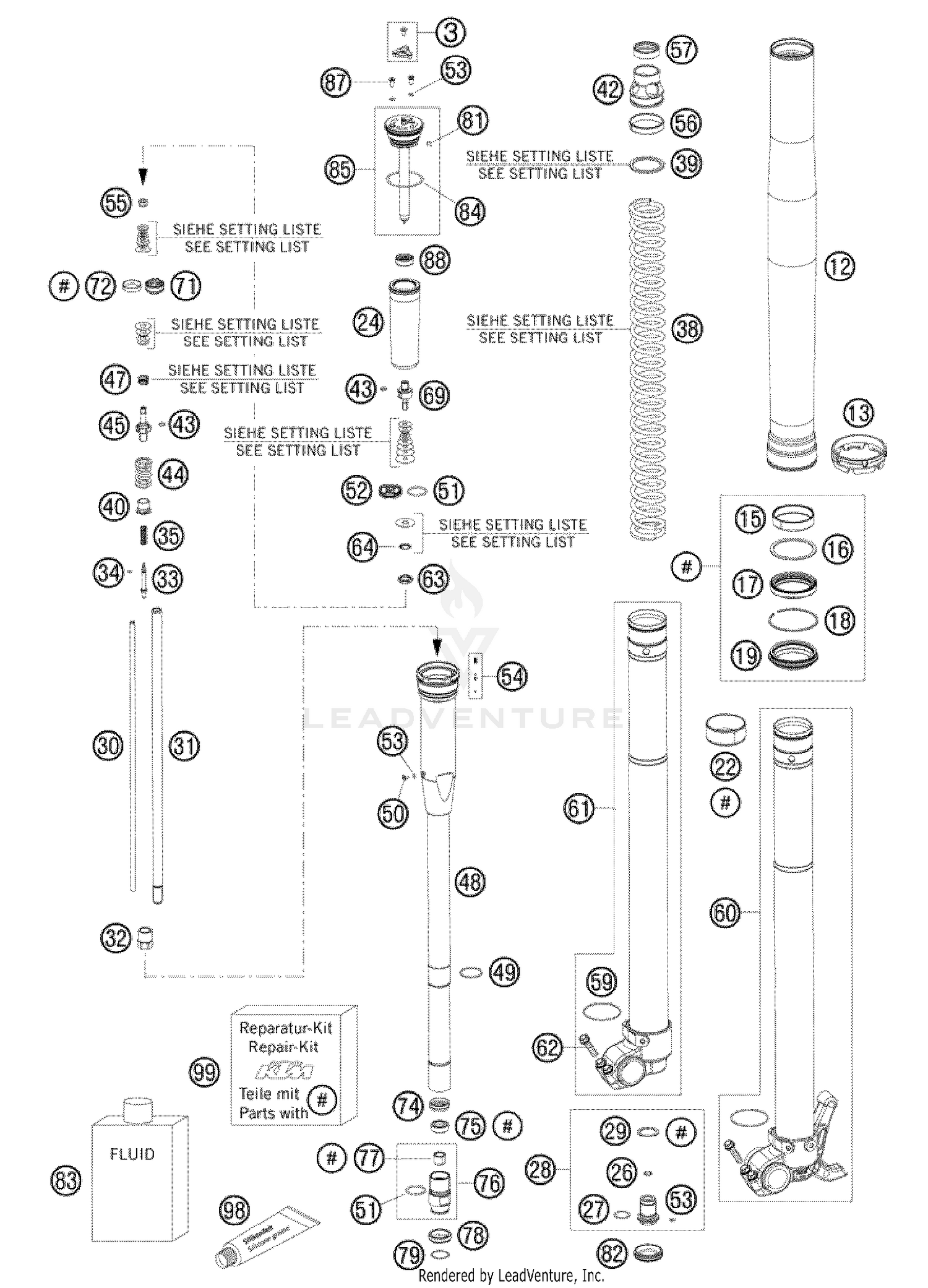 Front Fork, Disassembled