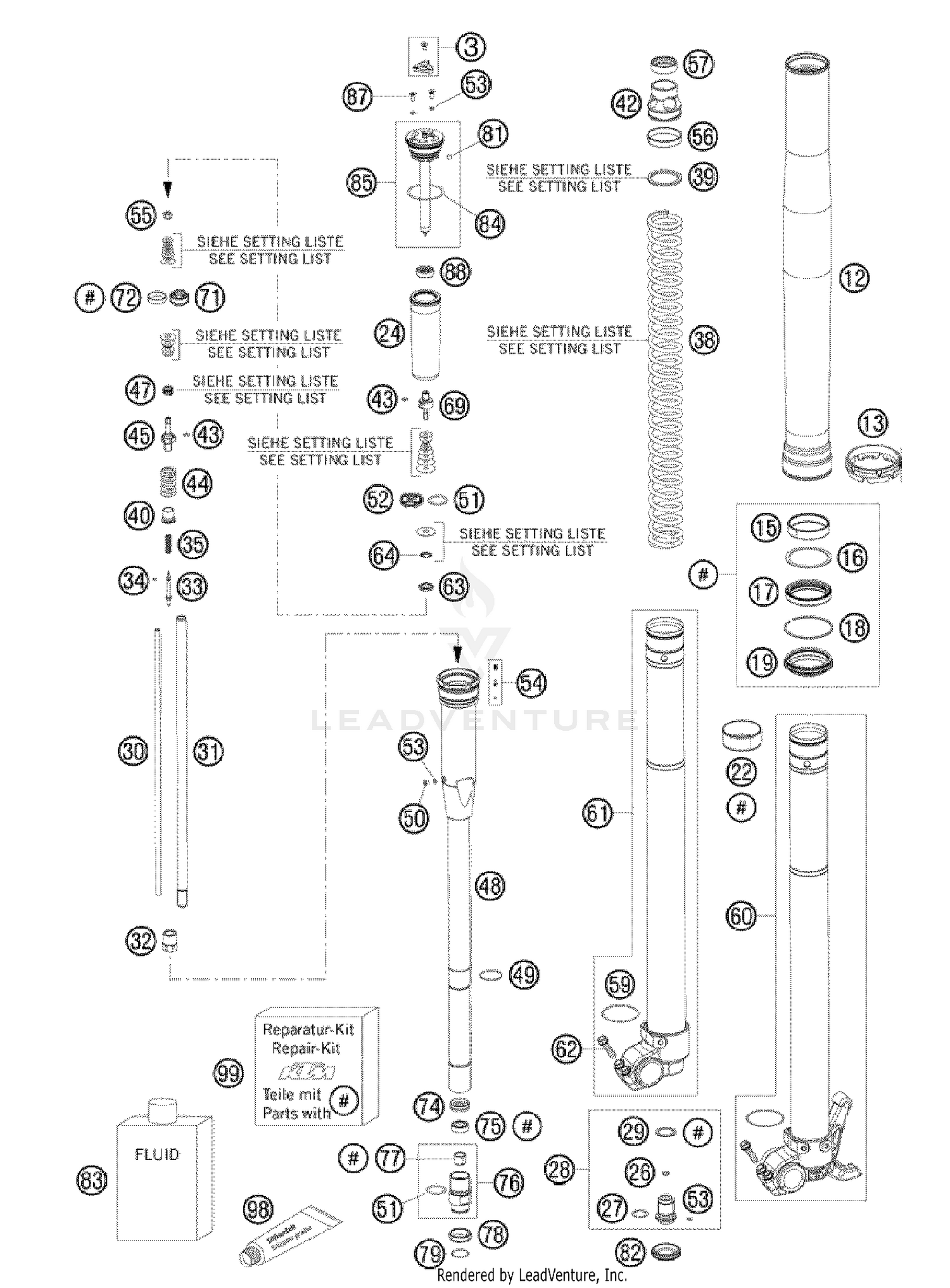 Front Fork, Disassembled