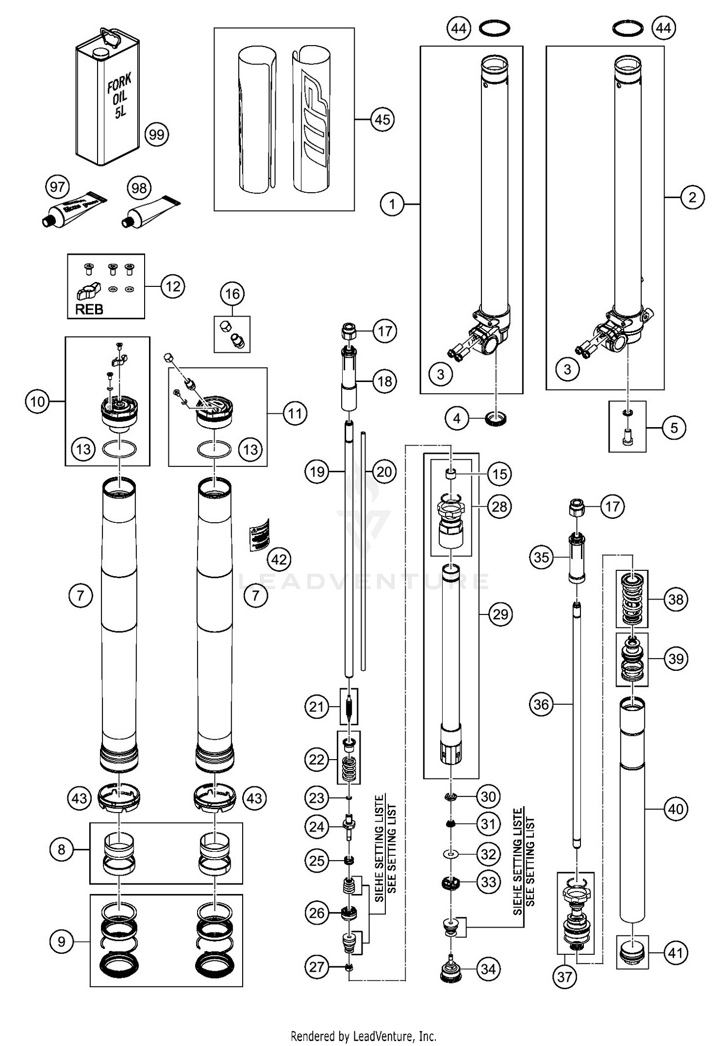 FRONT FORK DISASSEMBLED