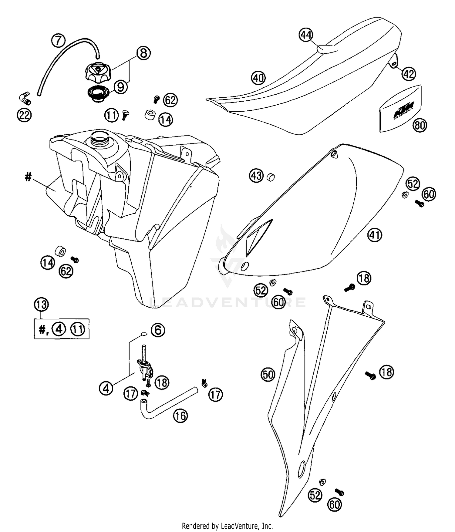 Tank, Seat, Cover SX